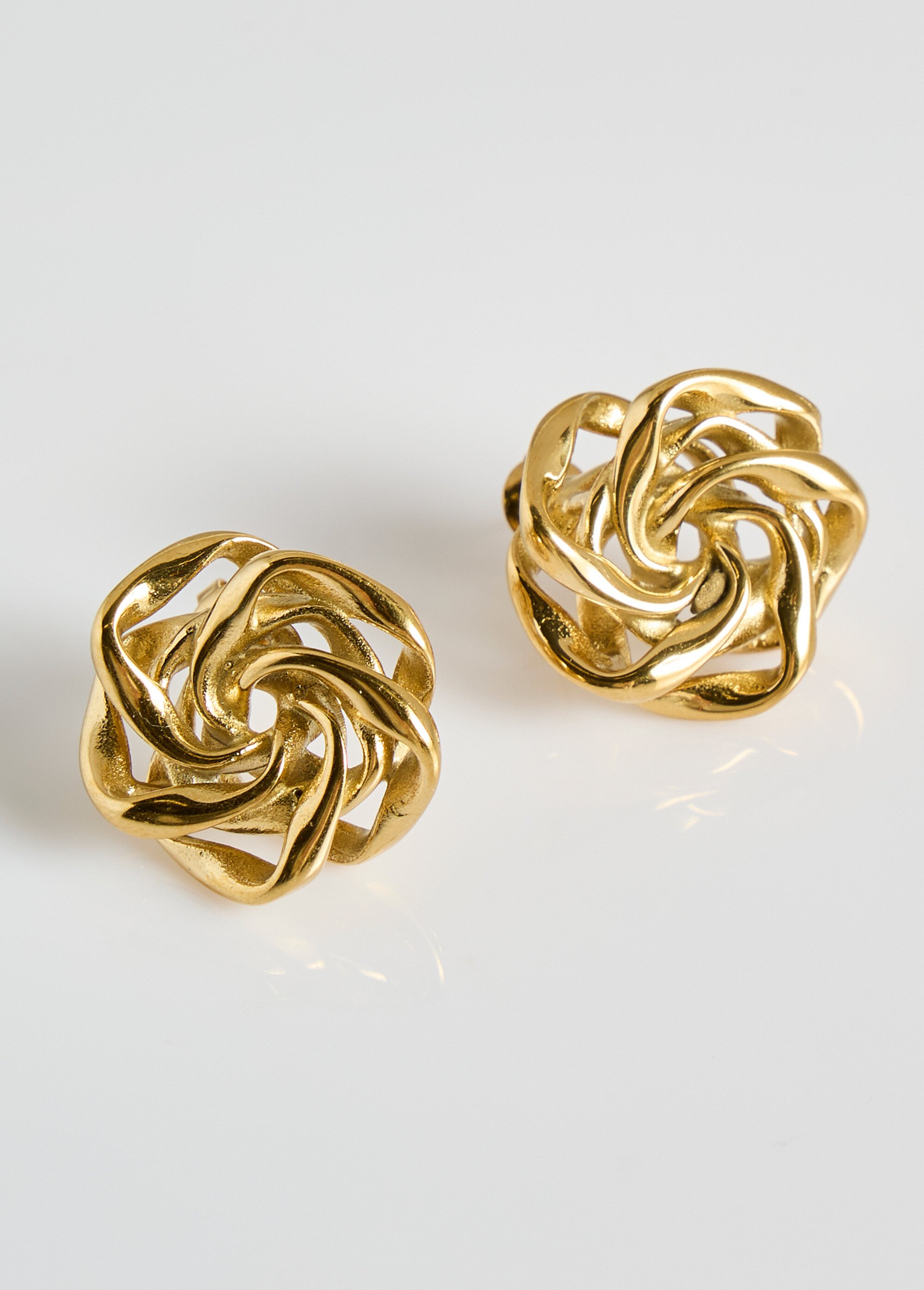 Boucles d'oreilles acier inox fleur Doré L17-271 FA1