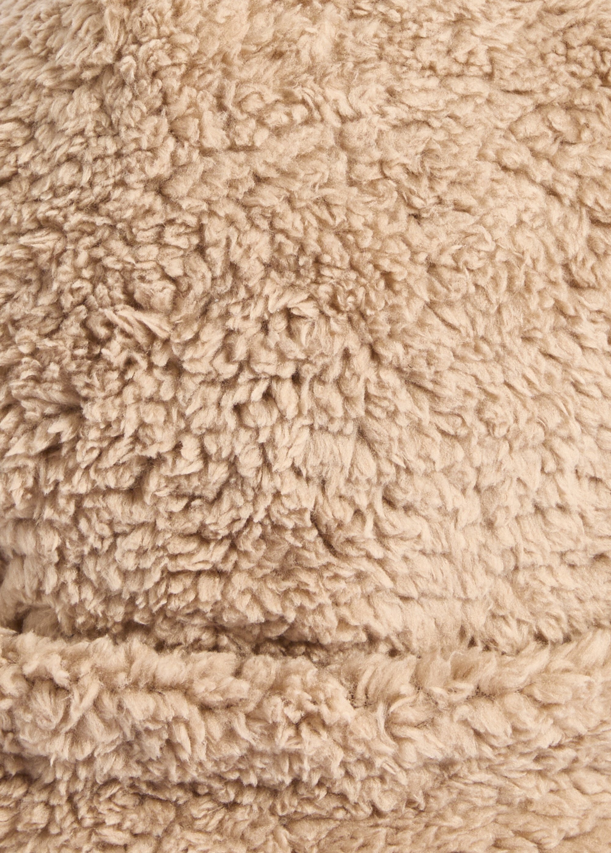 Bonnet polaire uni façon sherpa + pompon Femme Marron NES180LSHW2501 DE1