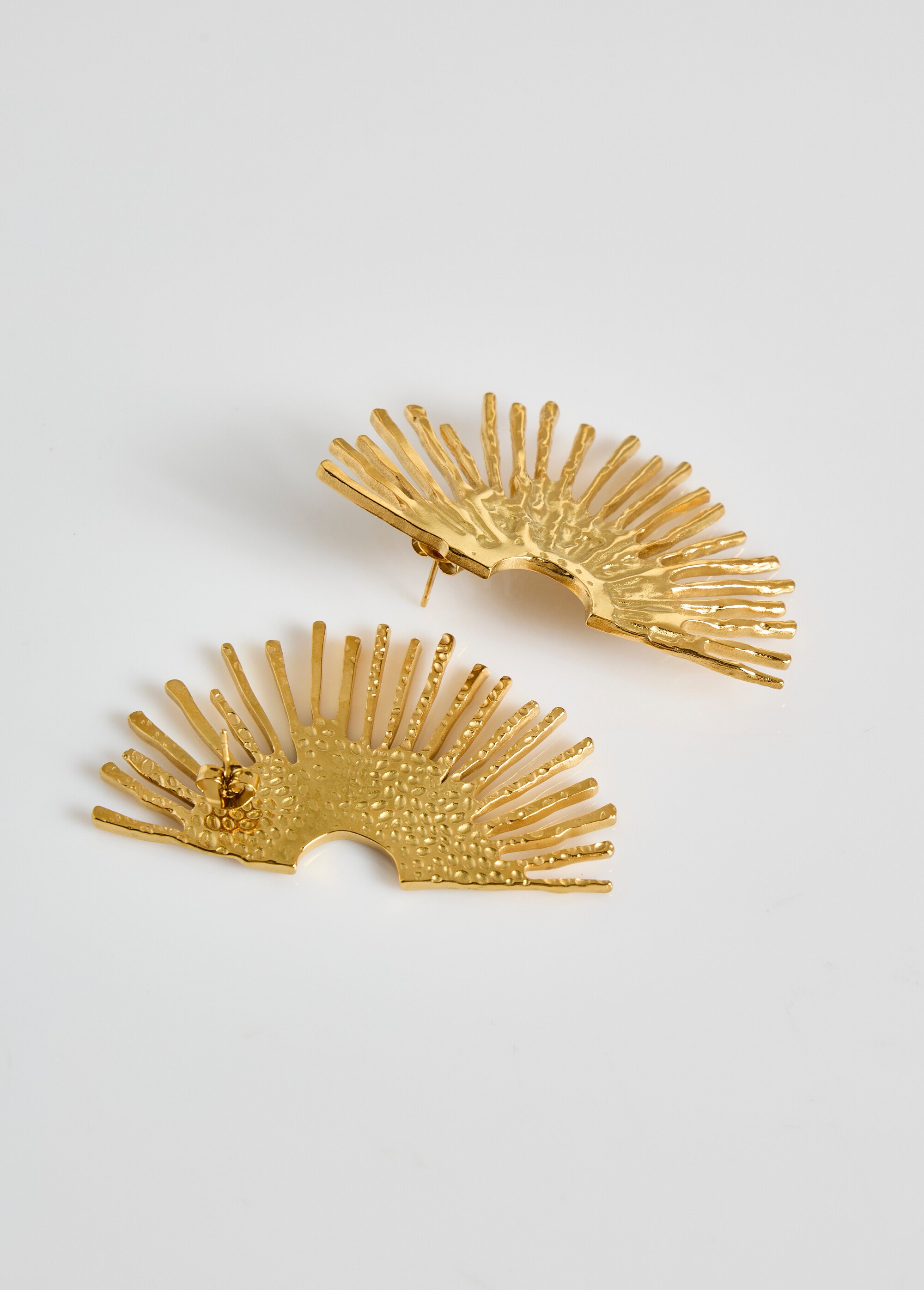 Boucles d'oreilles demi soleil en inox Doré L03-207 DE2