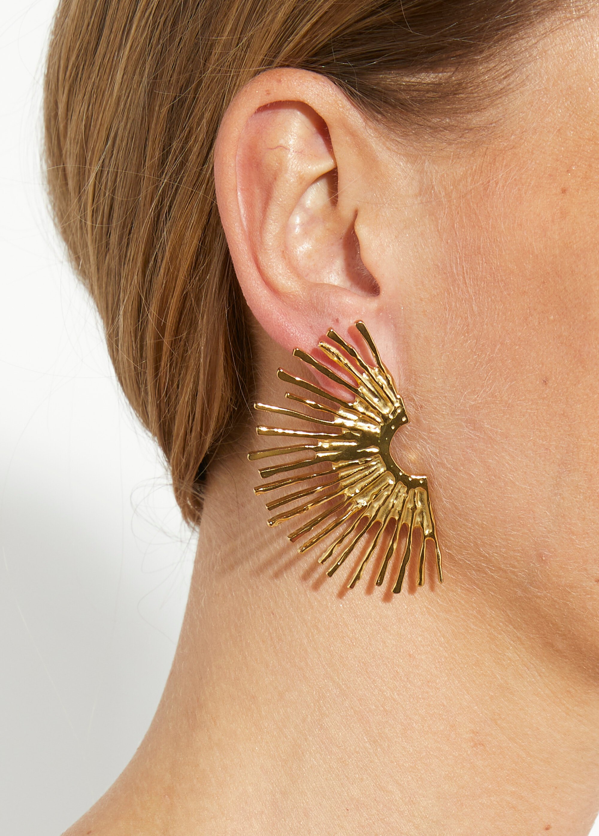 Boucles d'oreilles demi soleil en inox