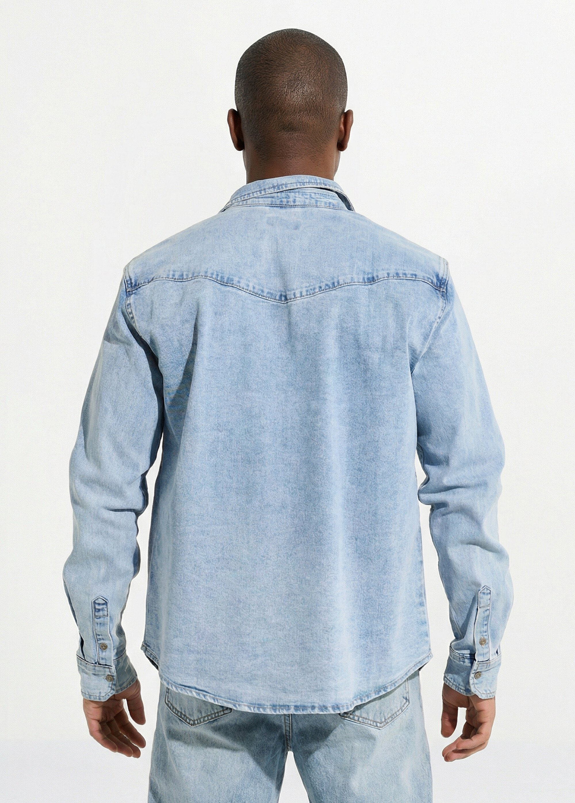 Chemise en jean, délavage stone