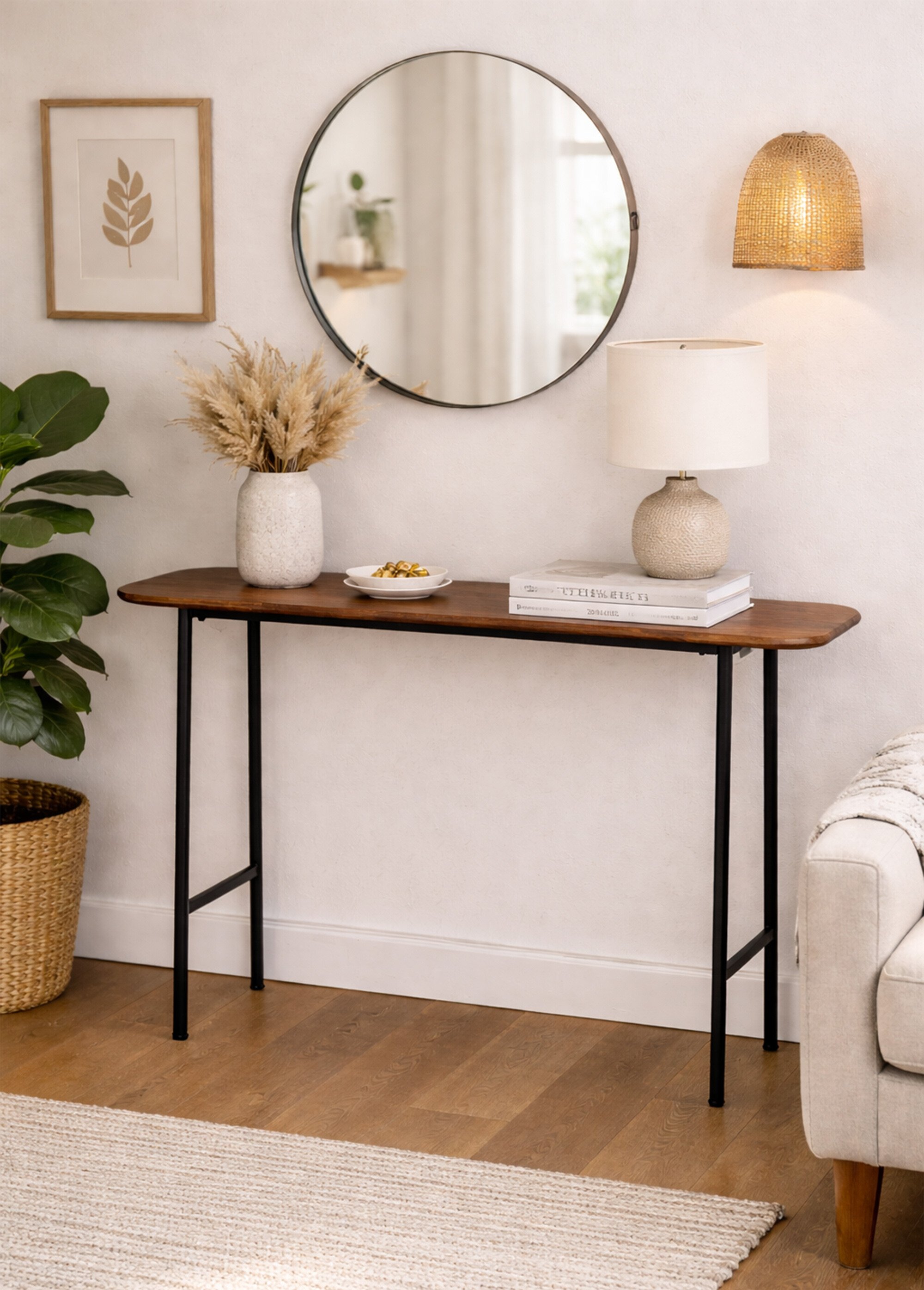 Console bois et métal, style authentique BEIGE JP-57497 SI1