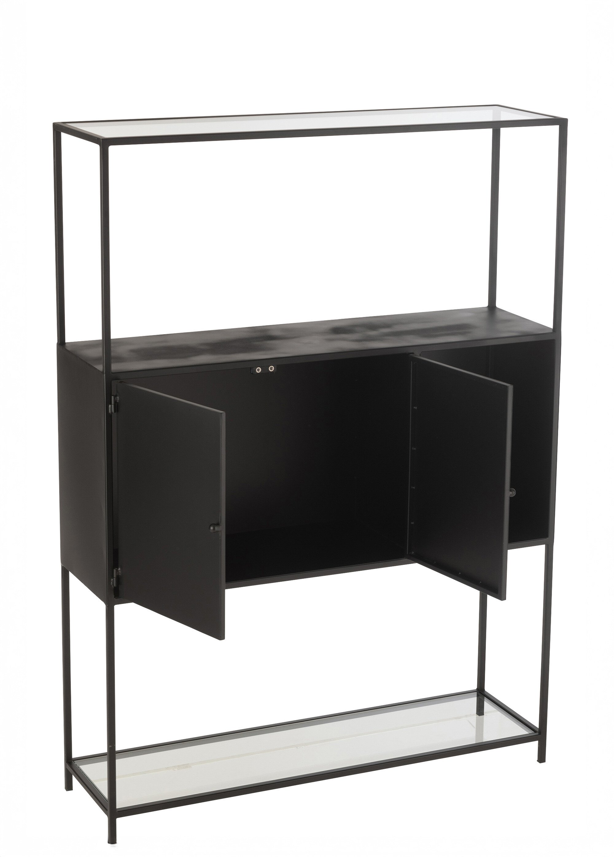 Etagère métal mat 2 portes + 2 niveaux