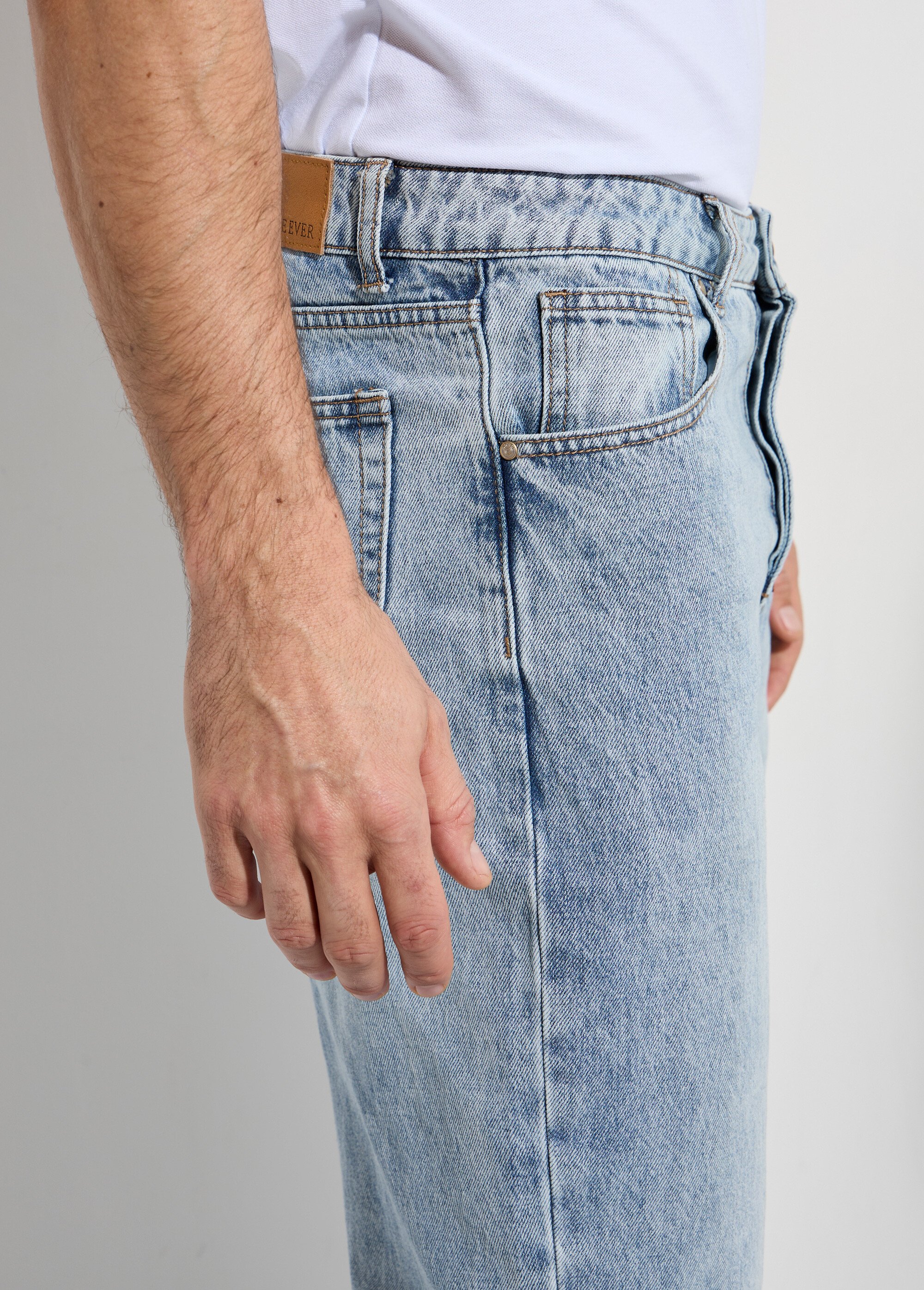 Jean coupe droite, délavage stone Homme Bleu LYSJF013 DE2