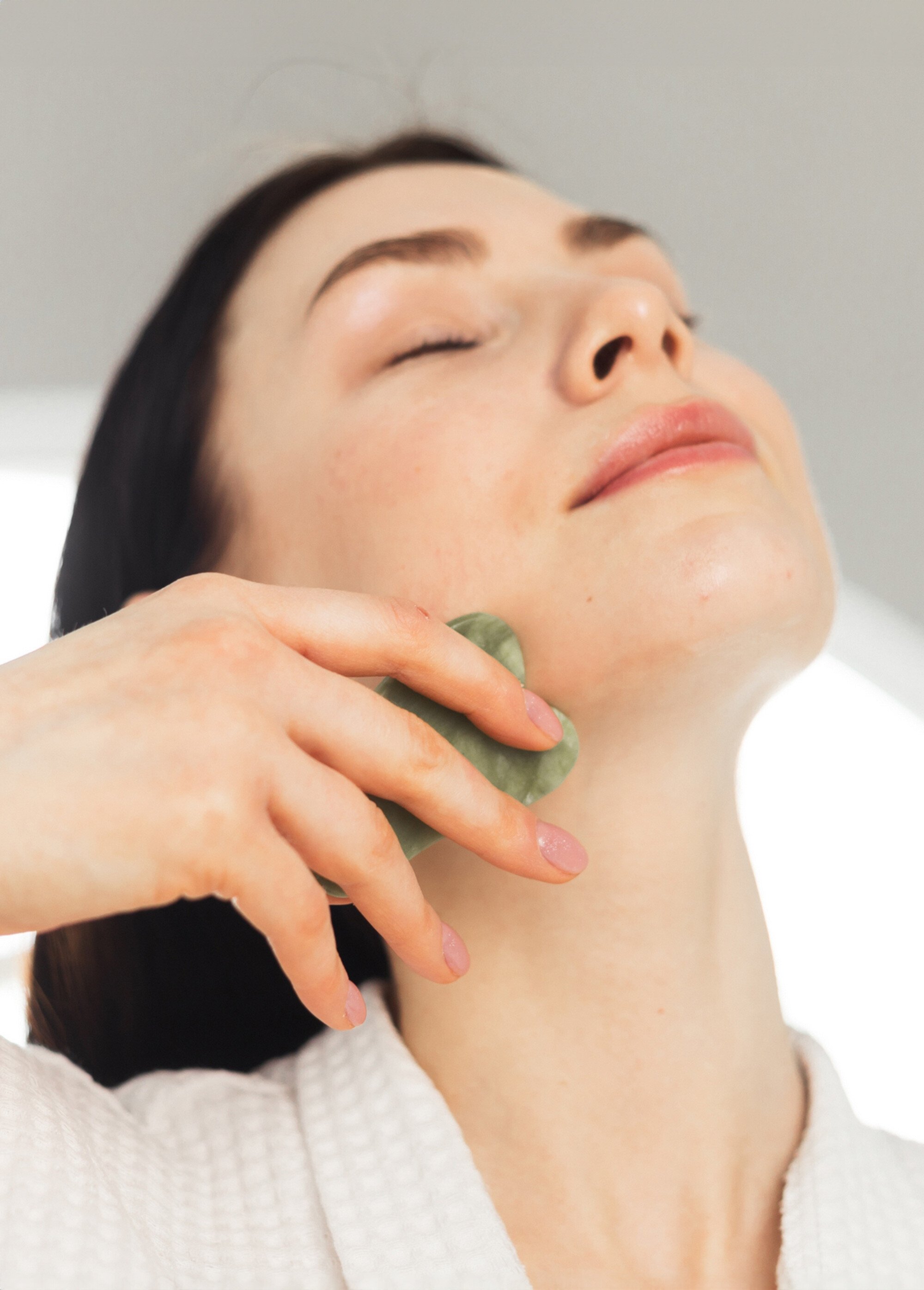 Masseur visage jade + Masque thermothérapie Vert ZENMASSEUR DE1