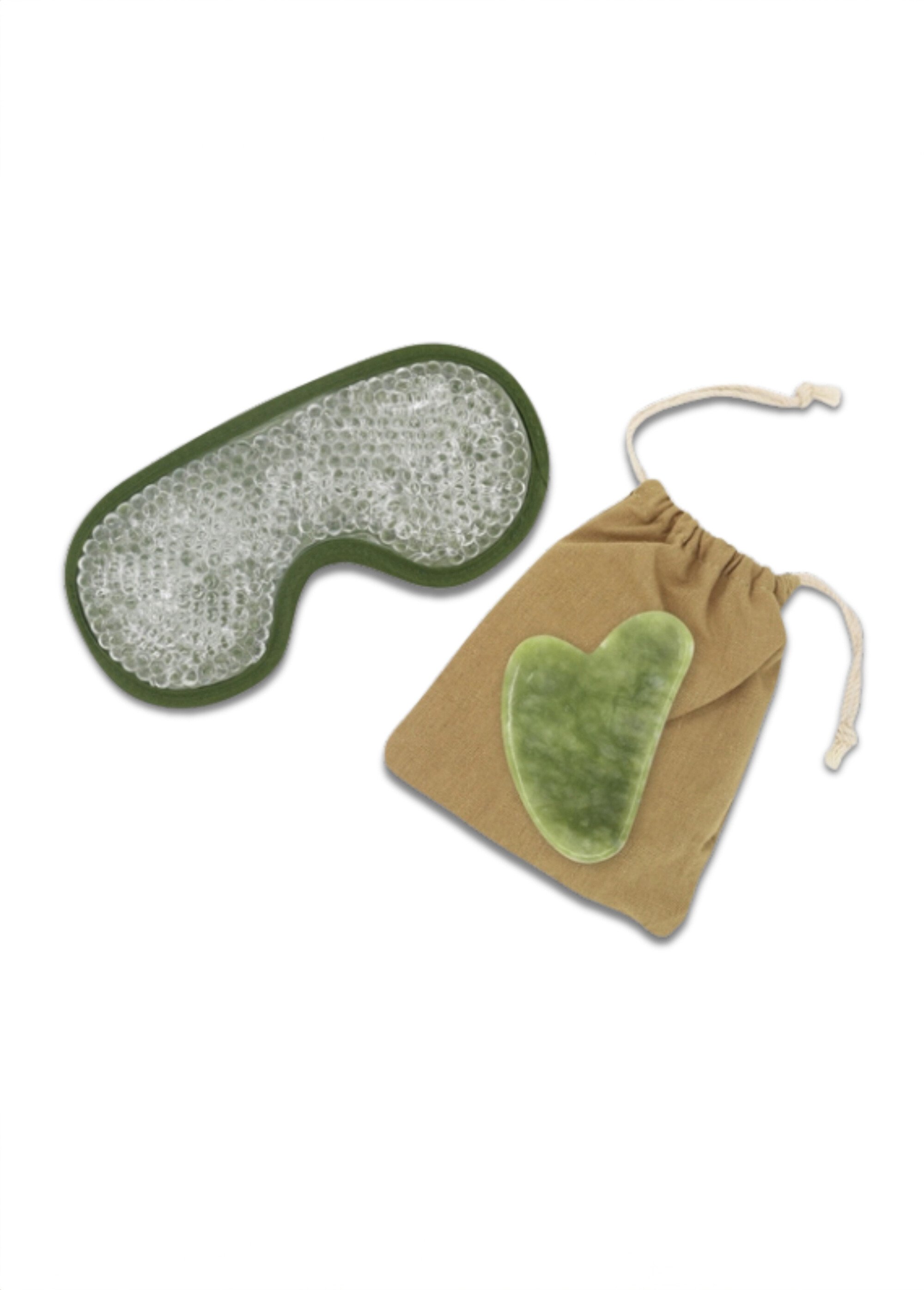 Masseur visage jade + Masque thermothérapie Vert ZENMASSEUR FA1