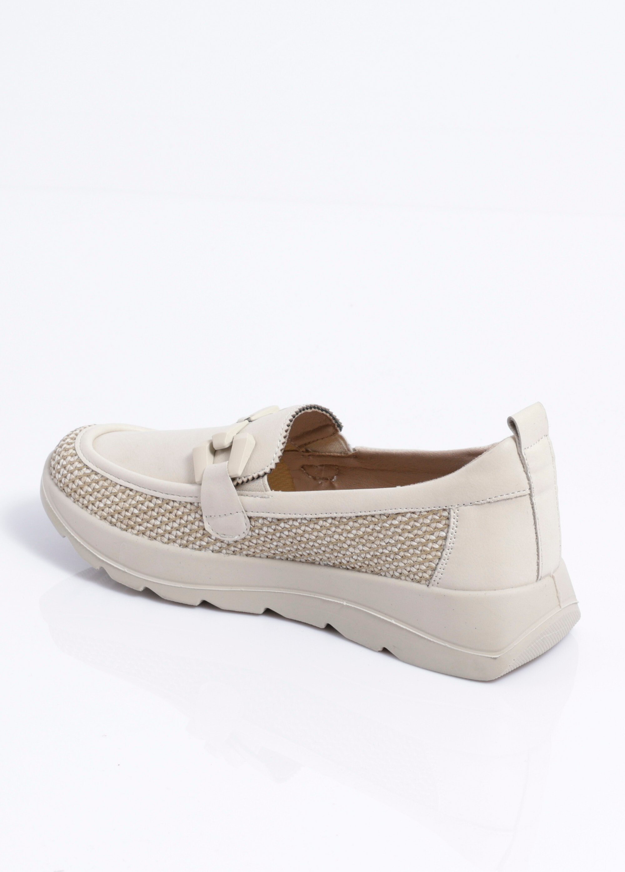 Mocassins à mors élastiqués largeur confort Femme Beige ORNAIN DO1