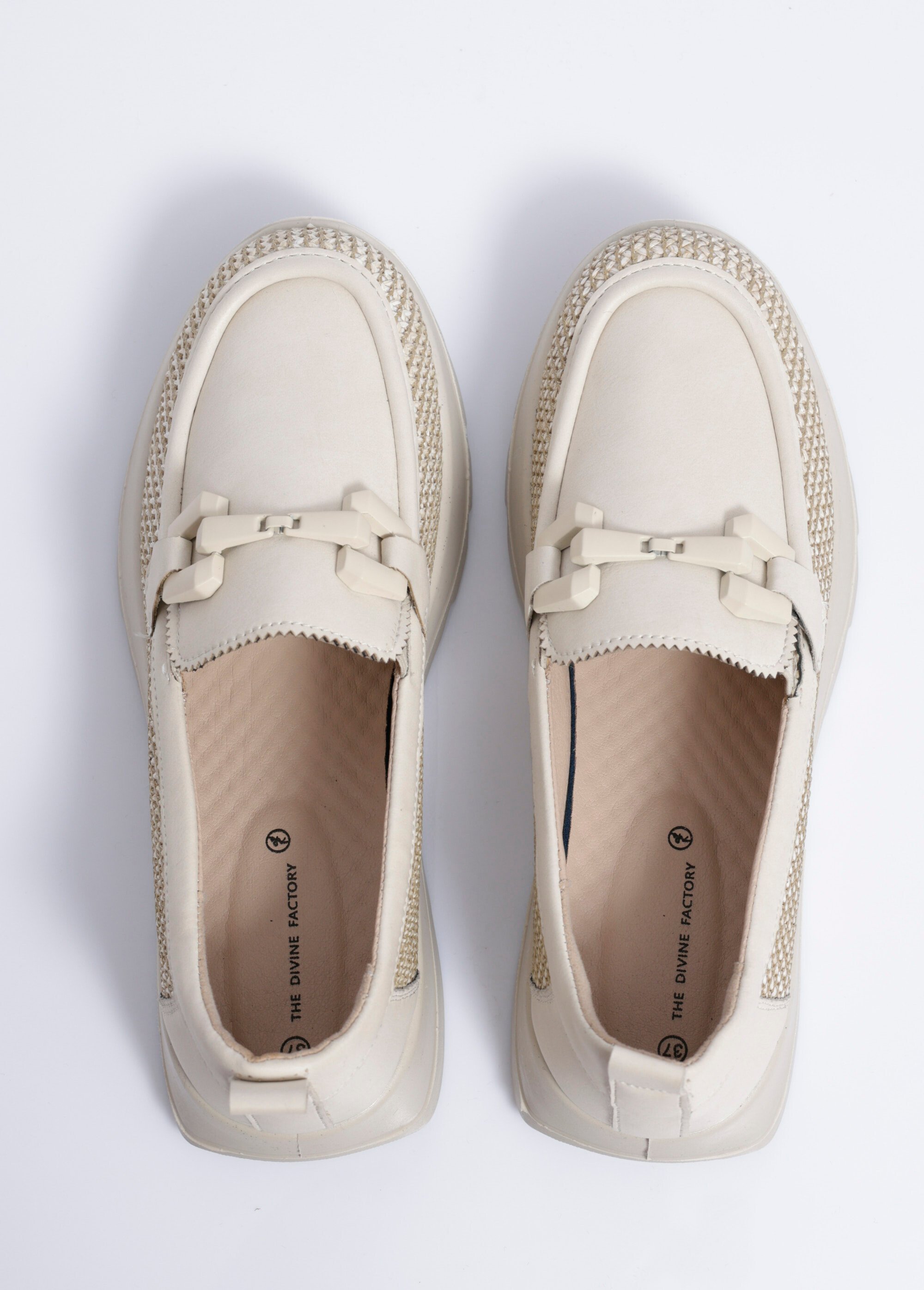 Mocassins à mors élastiqués largeur confort Femme Beige ORNAIN OV1