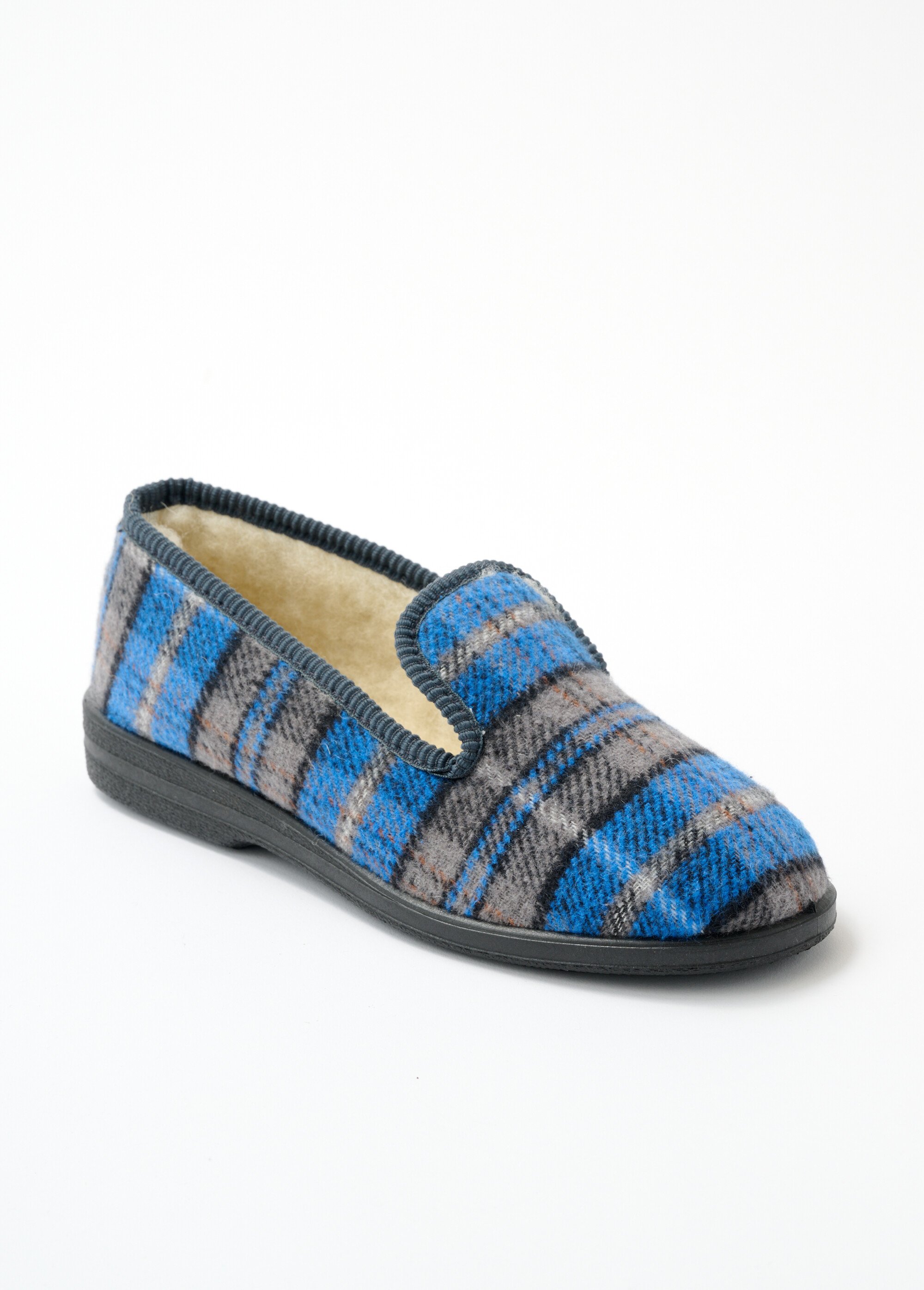 Chaussons grande largeur fourrés laine mixtes