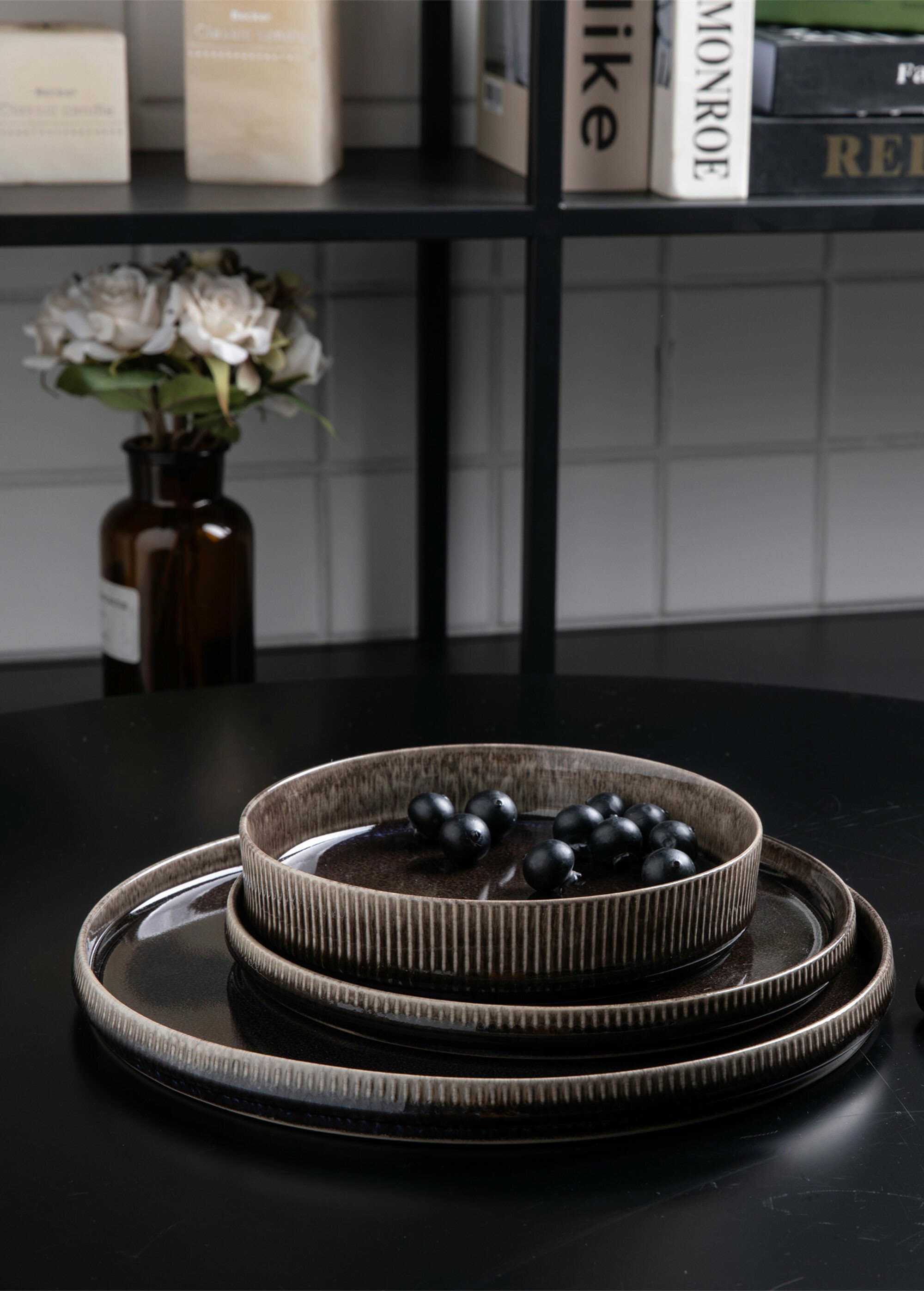 Service 18 pièces, thème Cappuccino Marron 9210450 FA2