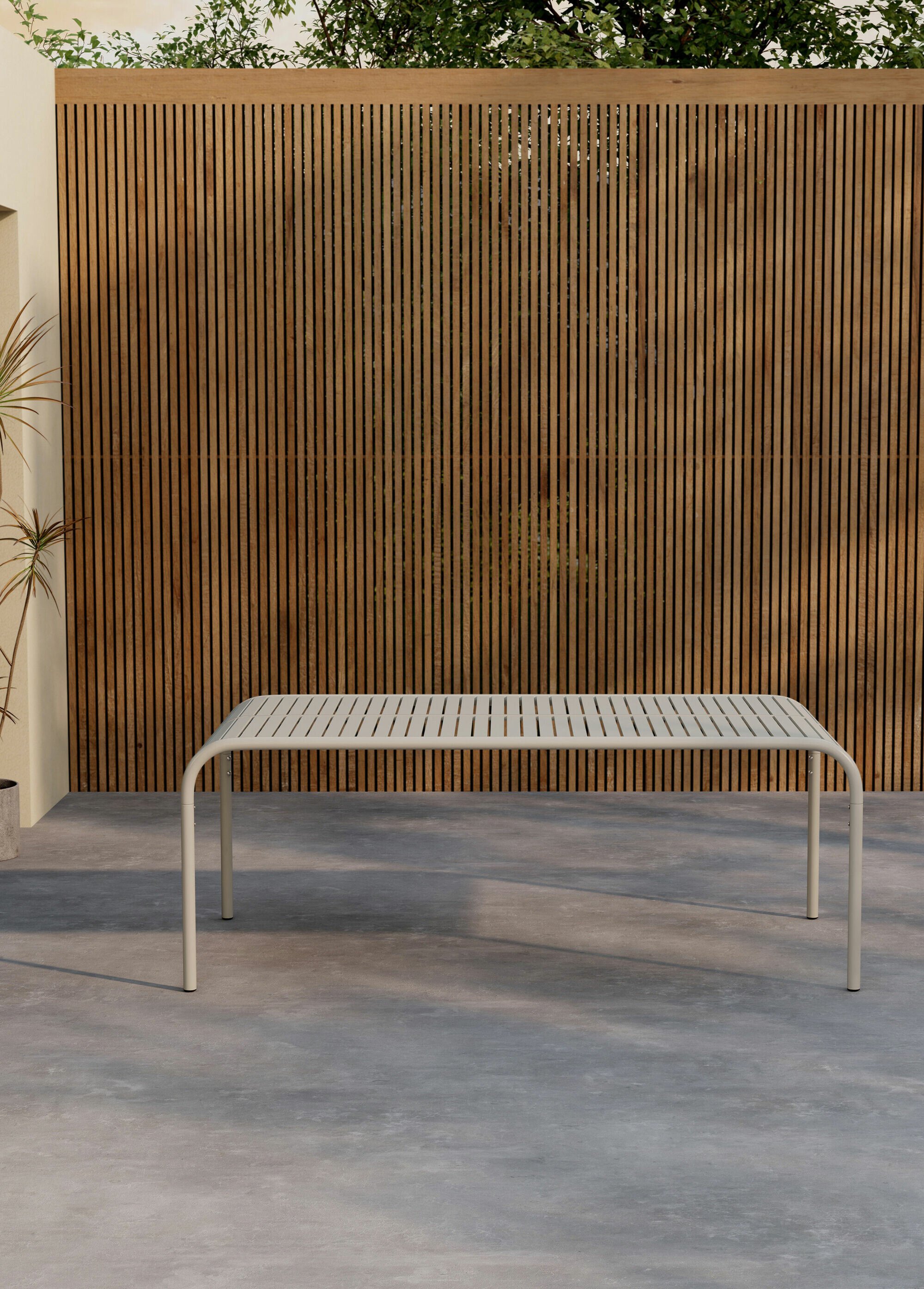 Table de jardin dessus lattes aluminium BEIGE VEN-6050-222 SI1