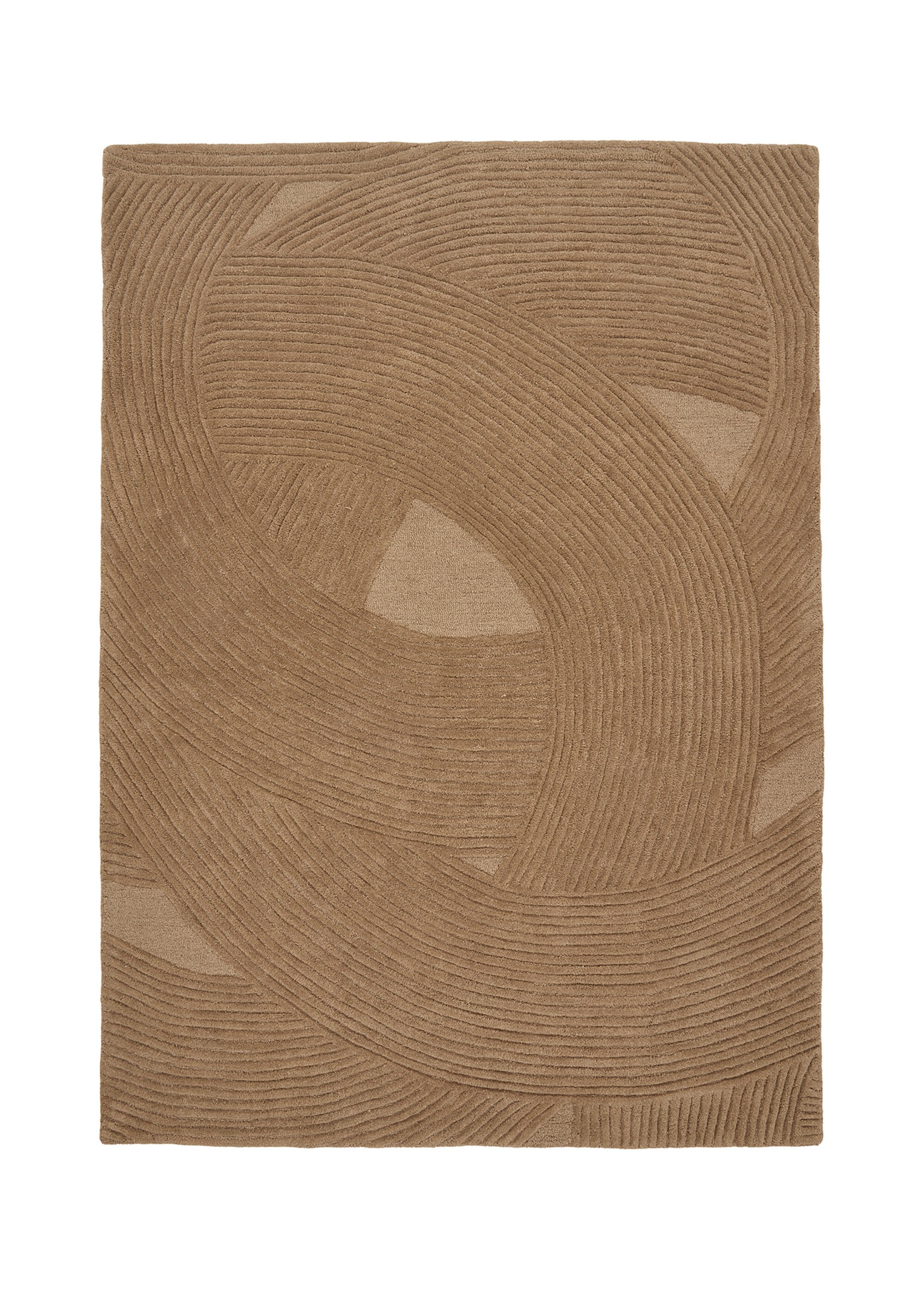 Tapis graphique pure laine tufté main 2F Marron HN-3981534 FA1