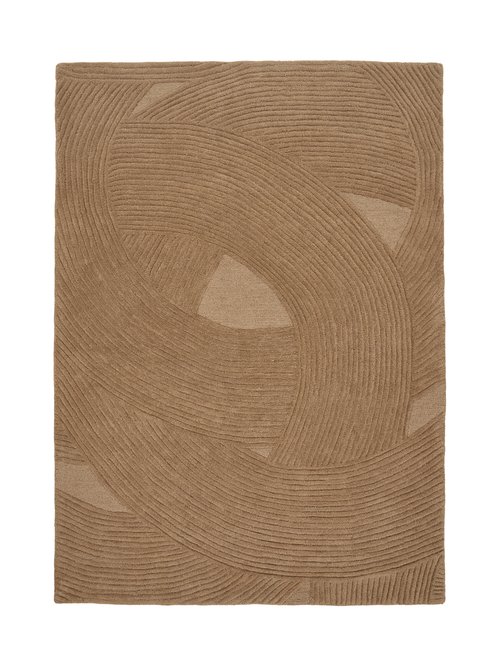 Tapis graphique pure laine tufté main 2F Marron HN-3981534 FA1