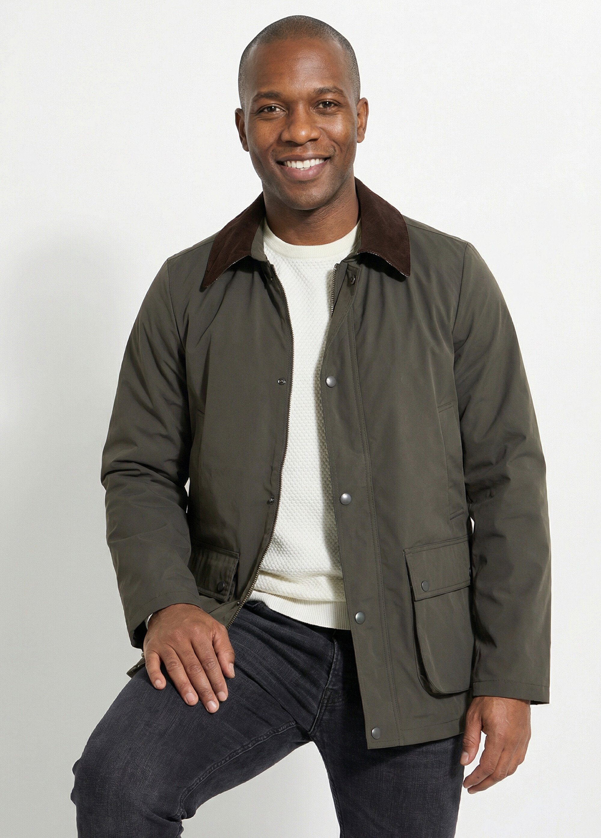 Veste déperlante avec col en velours