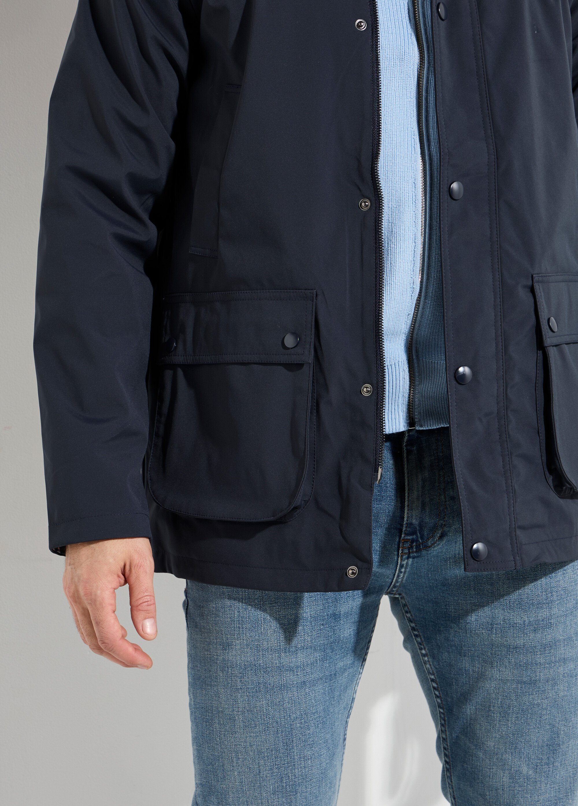 Veste déperlante avec col en velours Homme Bleu LAU6076 DE2