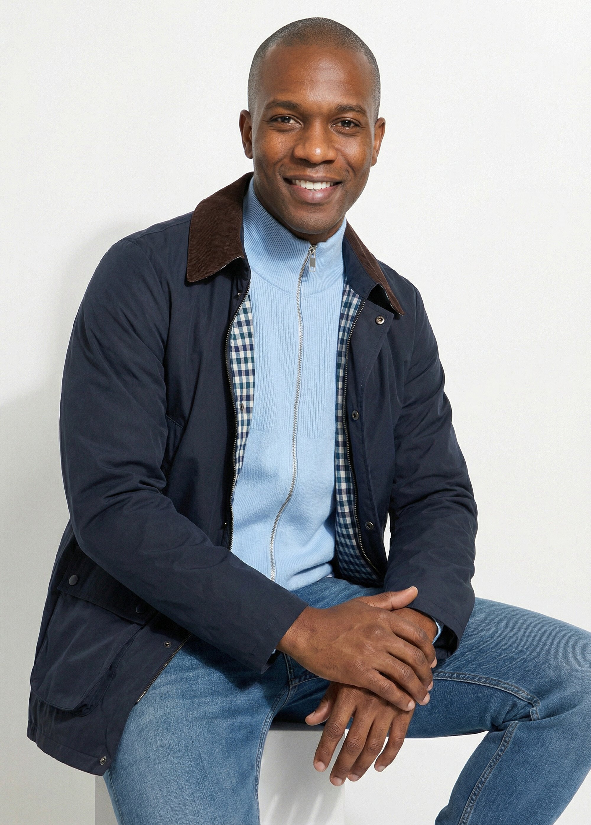 Veste déperlante avec col en velours