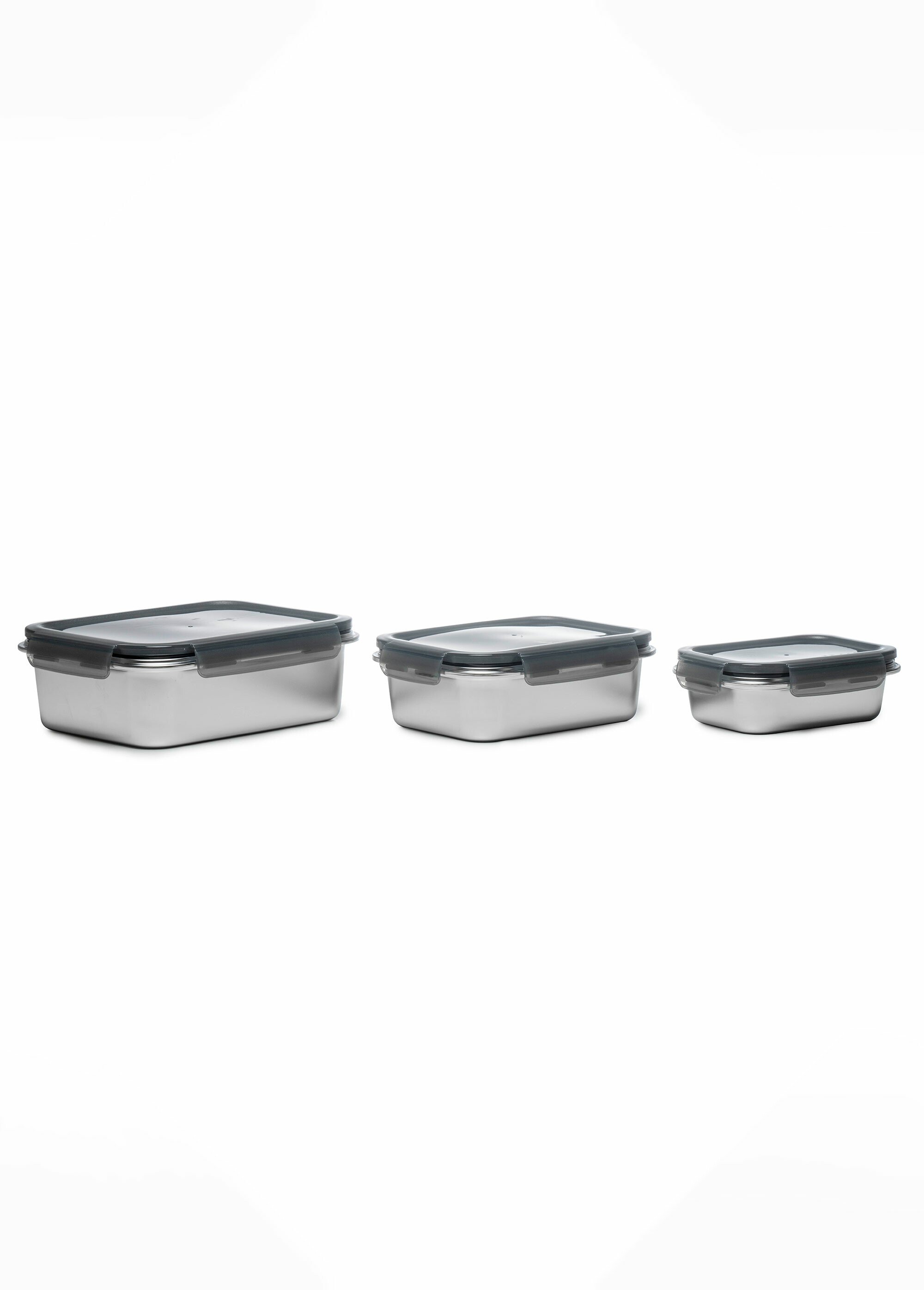 3 boites rectangulaires inox Argenté 9280100 FA2