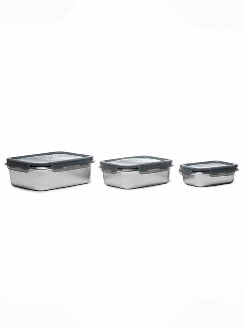 3 boites rectangulaires inox Argenté 9280100 FA2