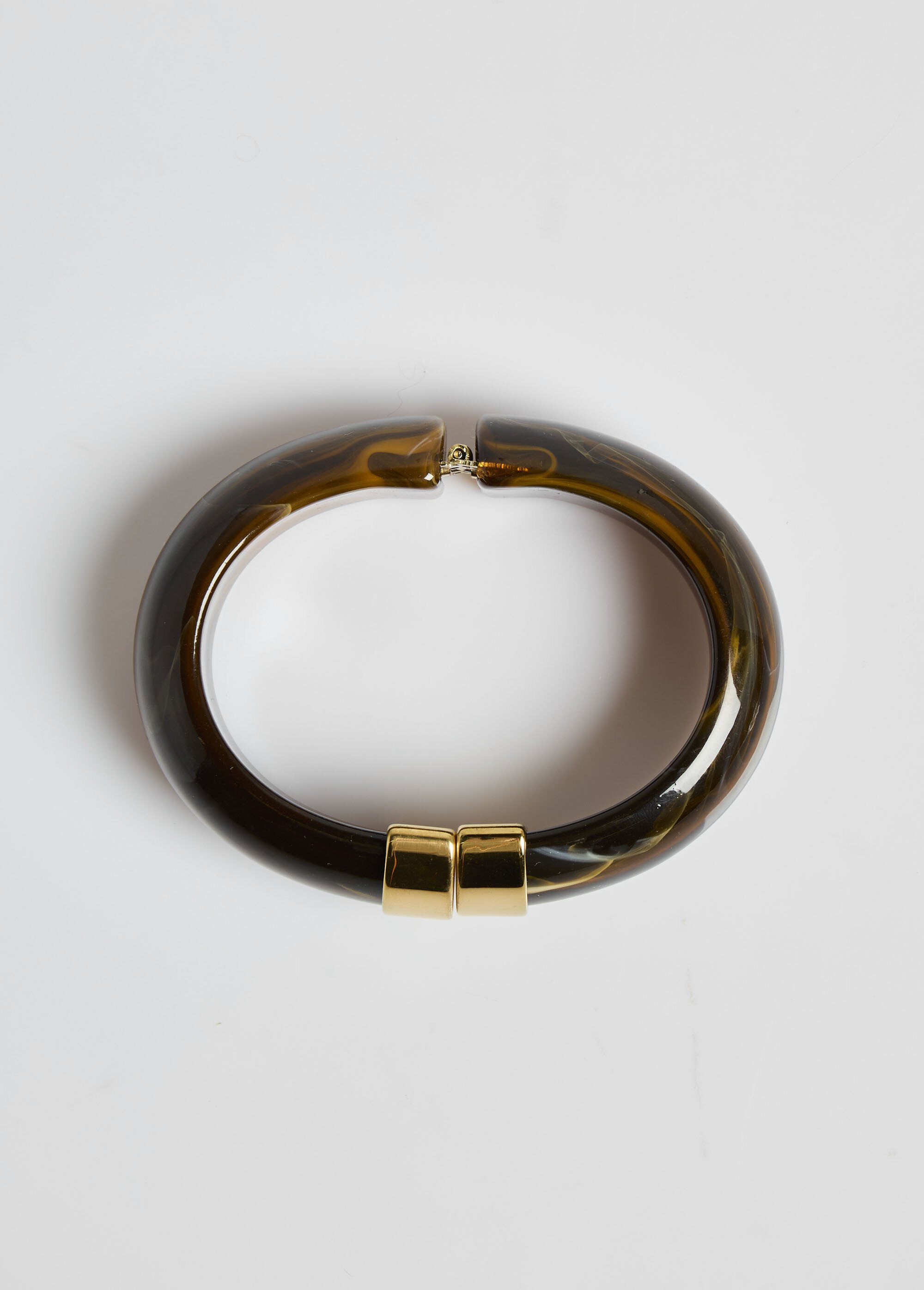 Jonc ouvrant en résine et acier inox Marron L03-521 DE1