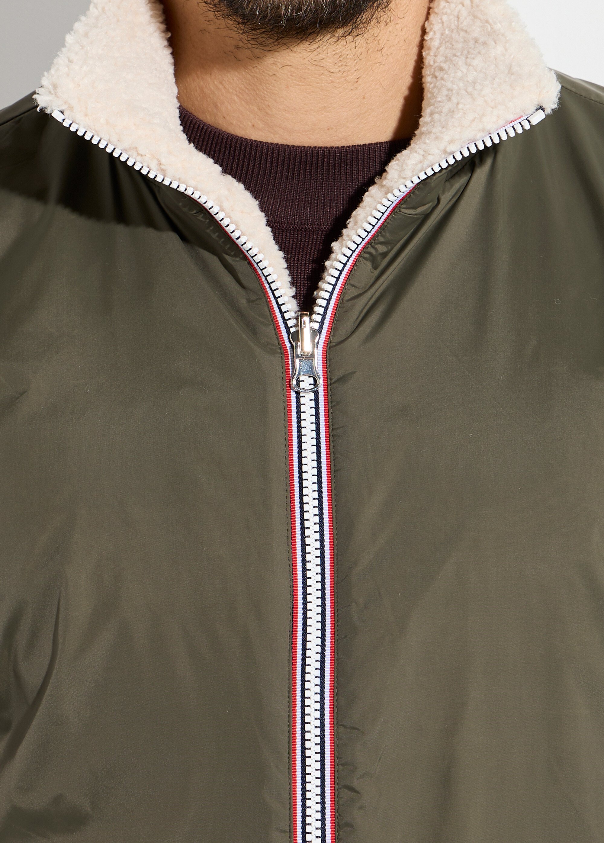 Blouson sans manches déperlant fourré Homme Vert LAU6045 DE2