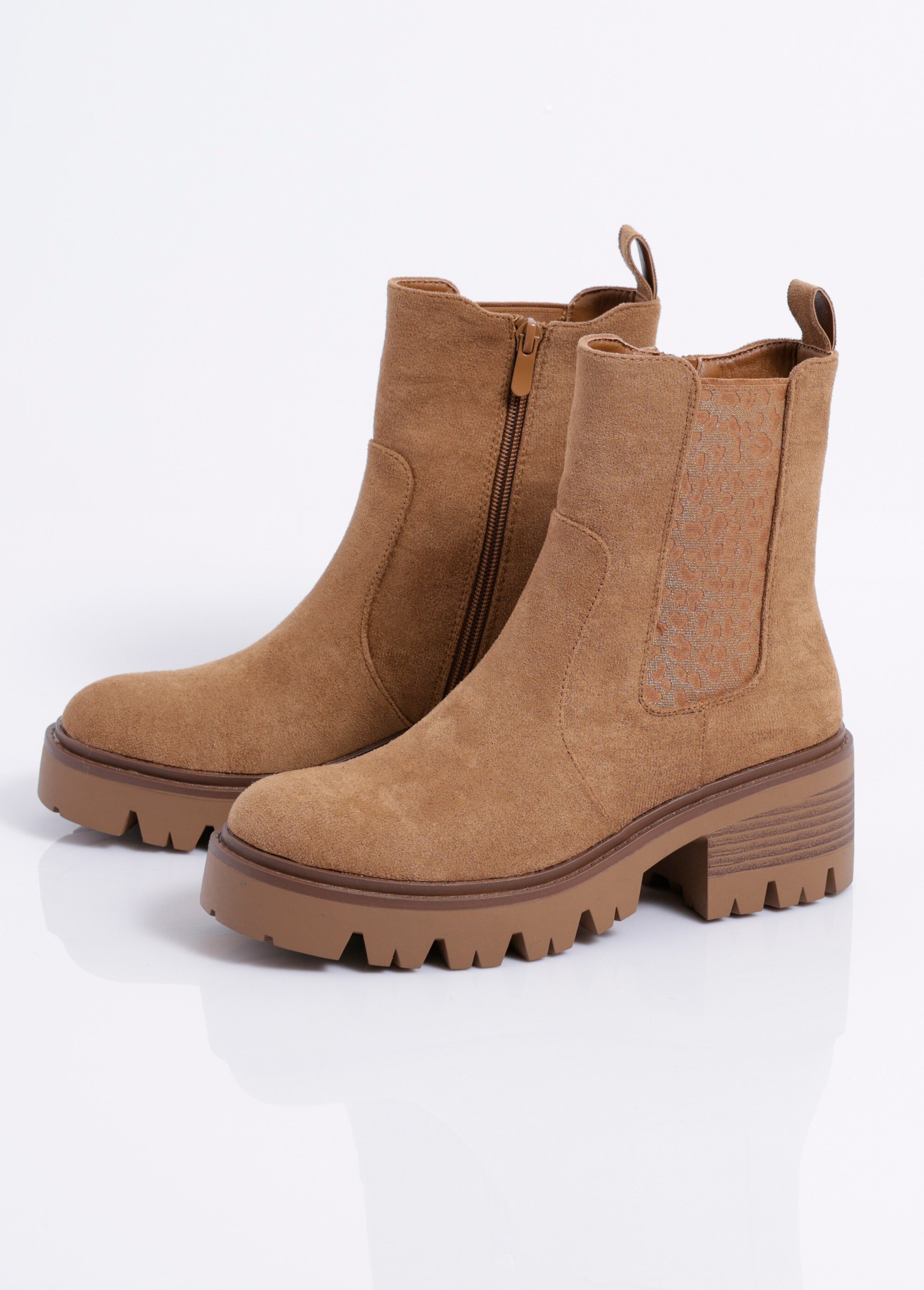 Boots style creepers avec détail léopard