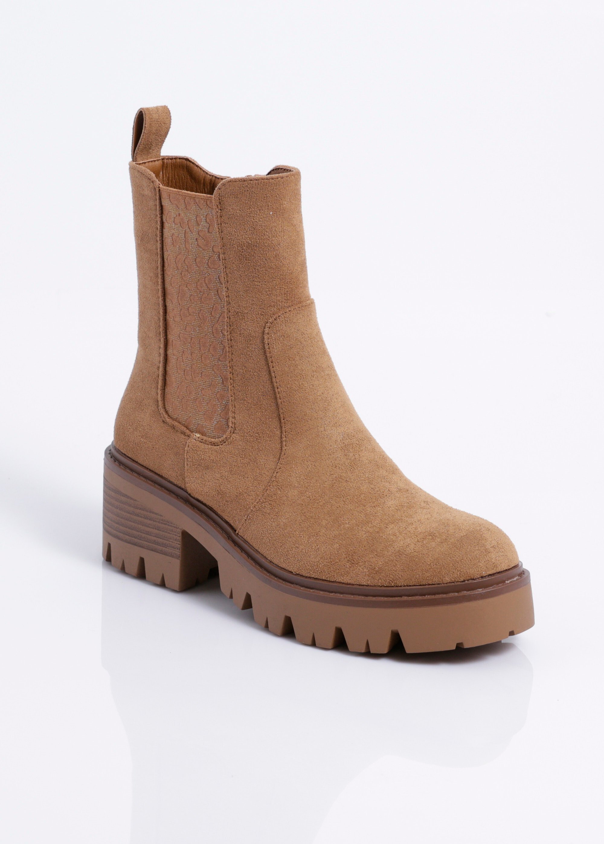 Boots style creepers avec détail léopard