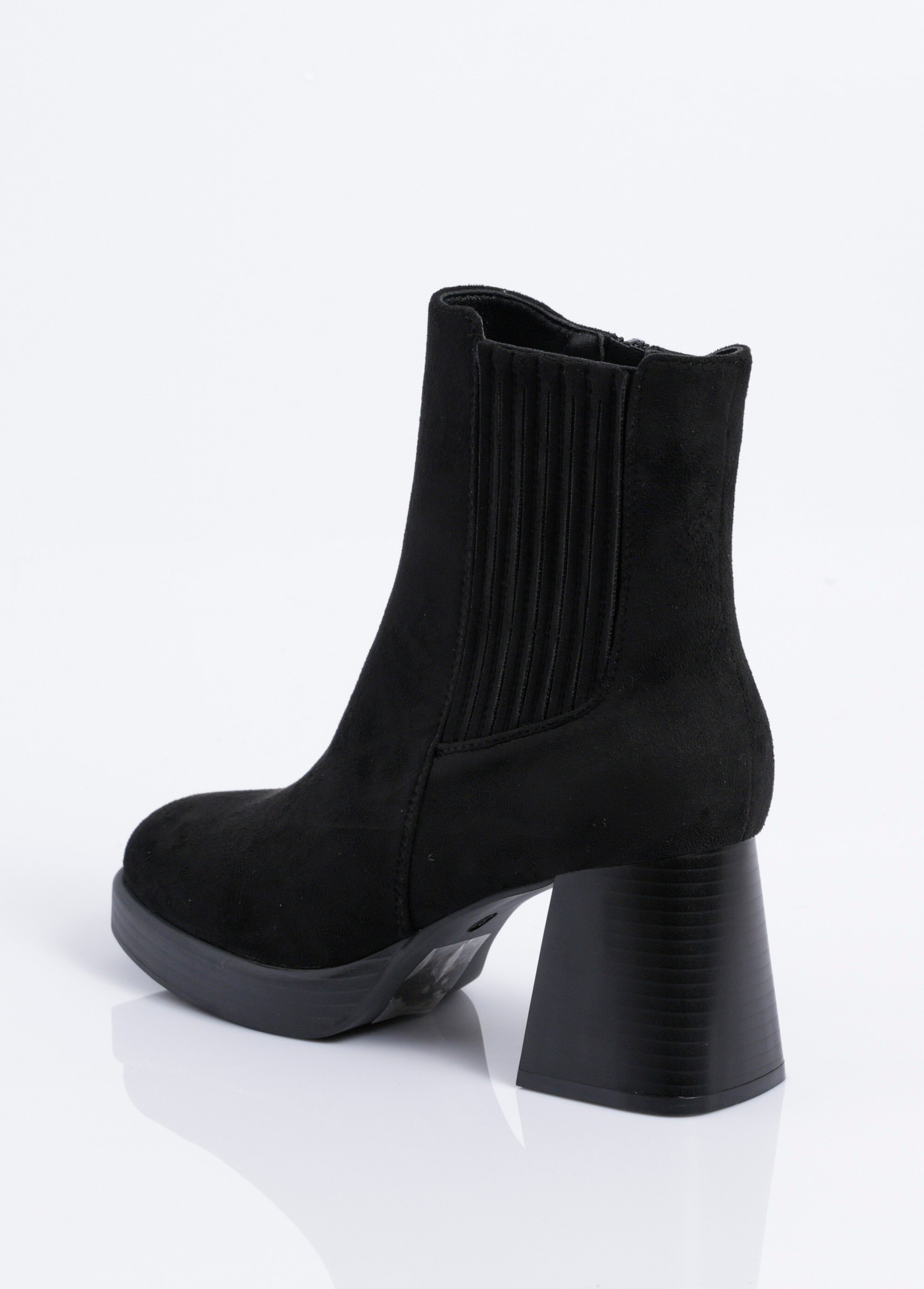 Bottines compensées suédine, talon haut