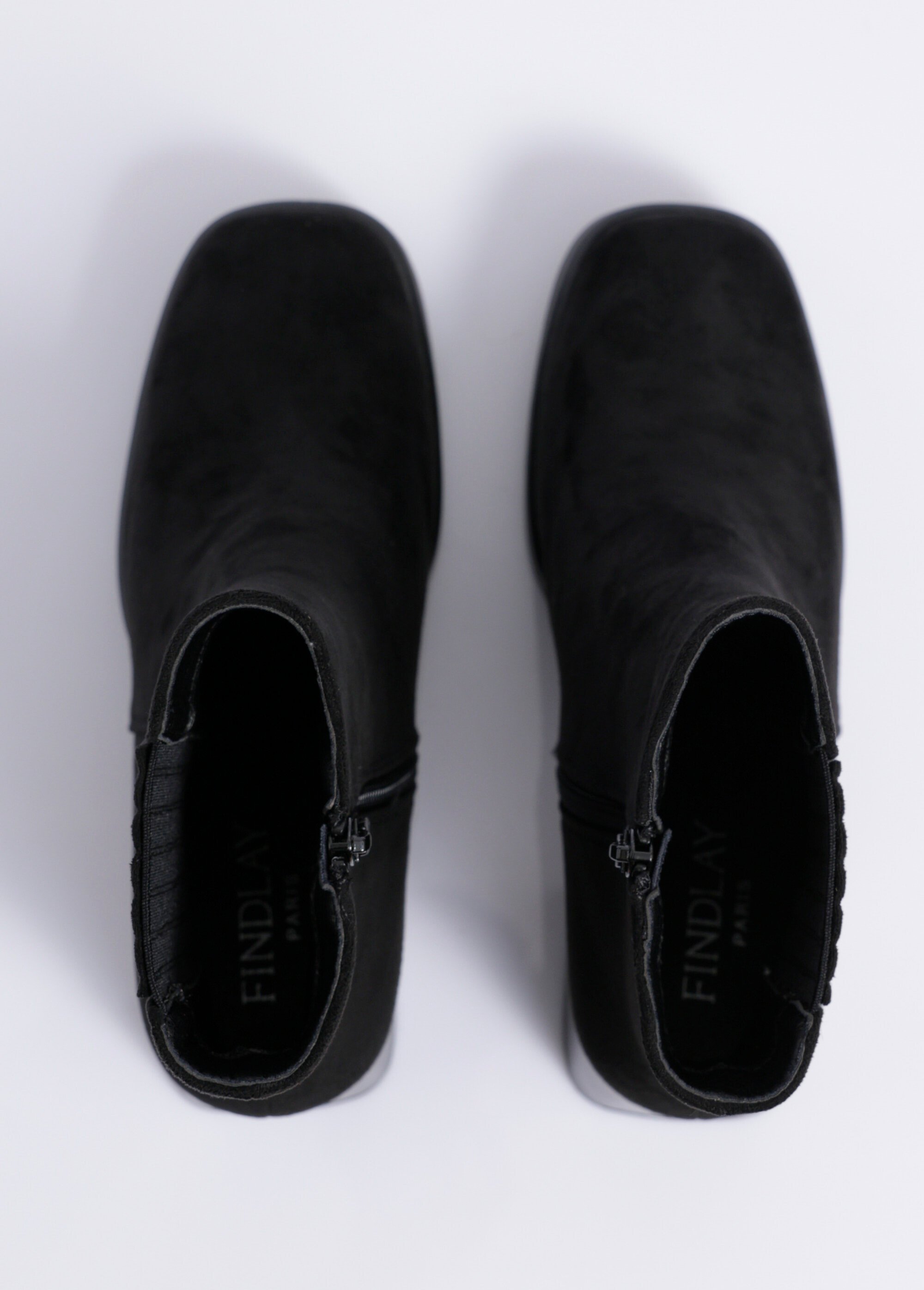 Bottines compensées suédine, talon haut Femme Noir COVY2351 OV1