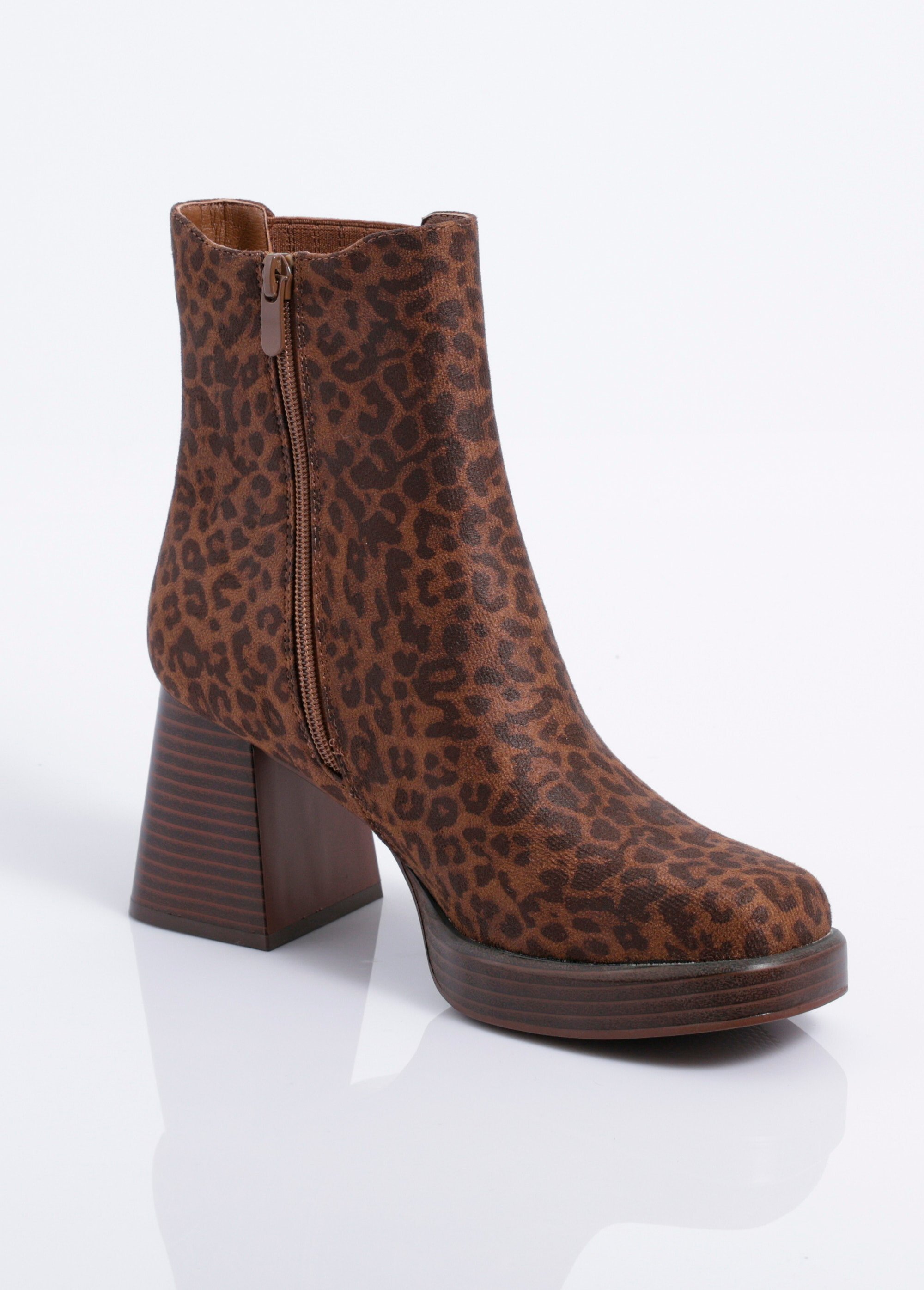 Bottines compensées suédine, talon haut