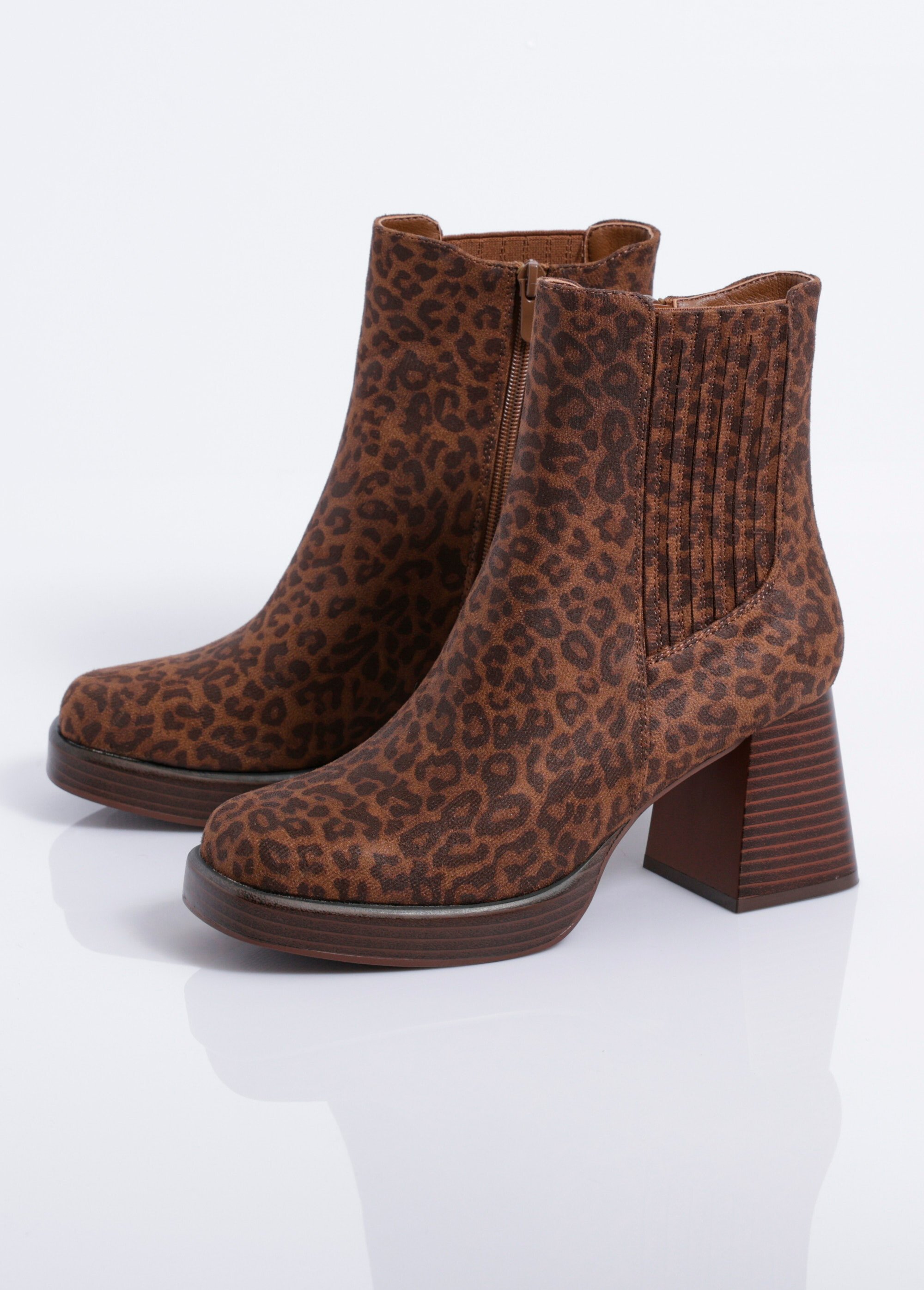 Bottines compensées suédine, talon haut Femme Marron COVY2351 DE2