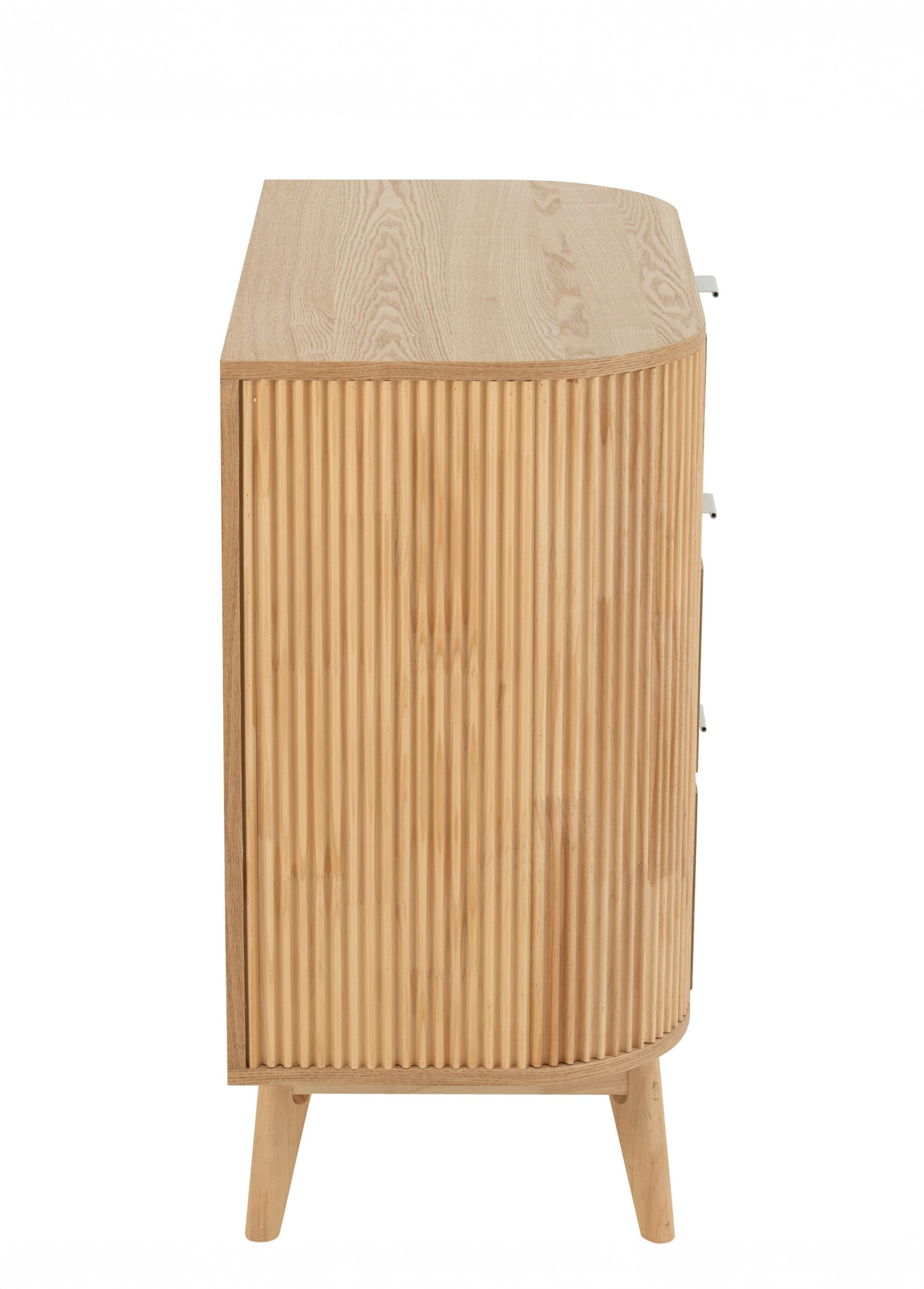 Buffet en bois rainuré, 3 tiroirs BEIGE JP-50773 DR1