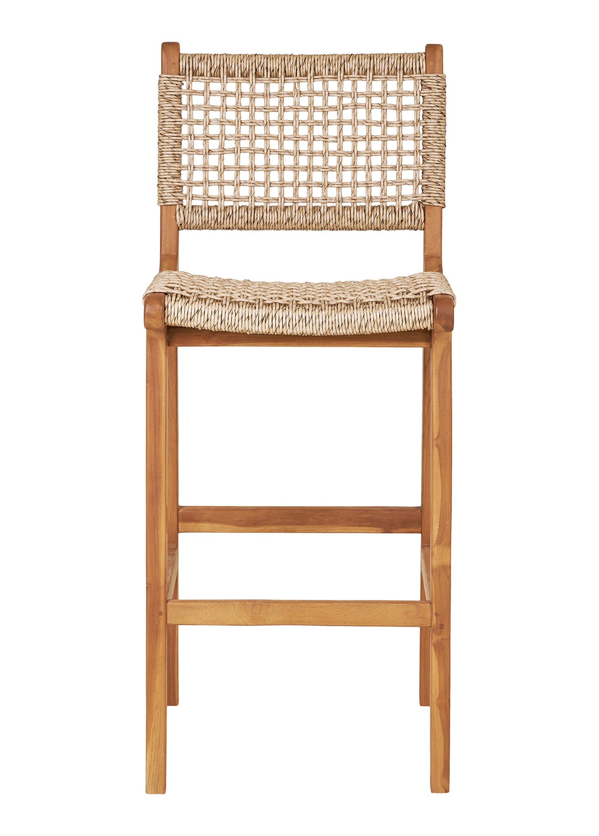 Chaise de bar teck et rotin DERBY BEIGE HN-7001160 DE1