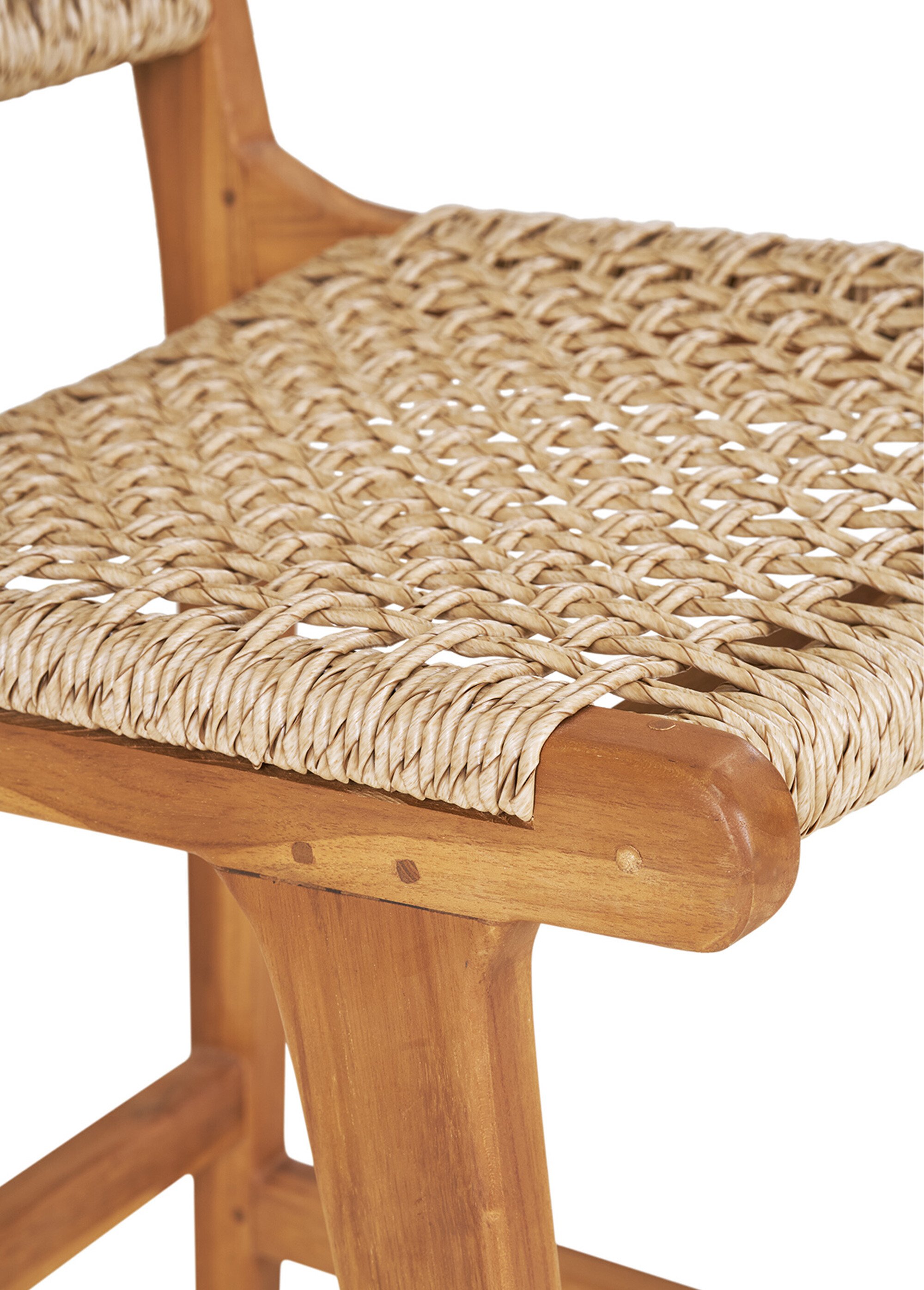Chaise de bar teck et rotin DERBY BEIGE HN-7001160 DE2