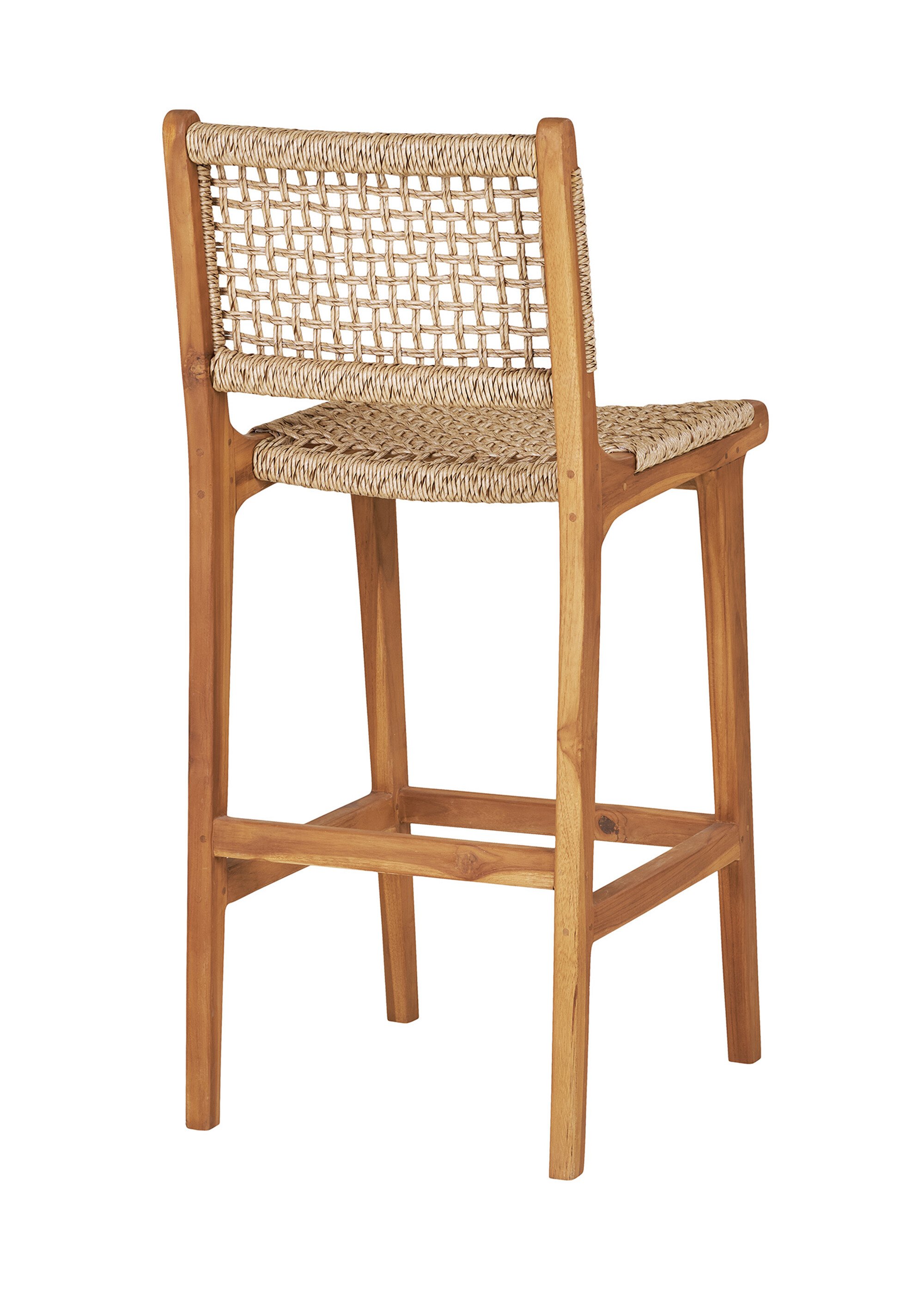Chaise de bar teck et rotin DERBY BEIGE HN-7001160 DO1
