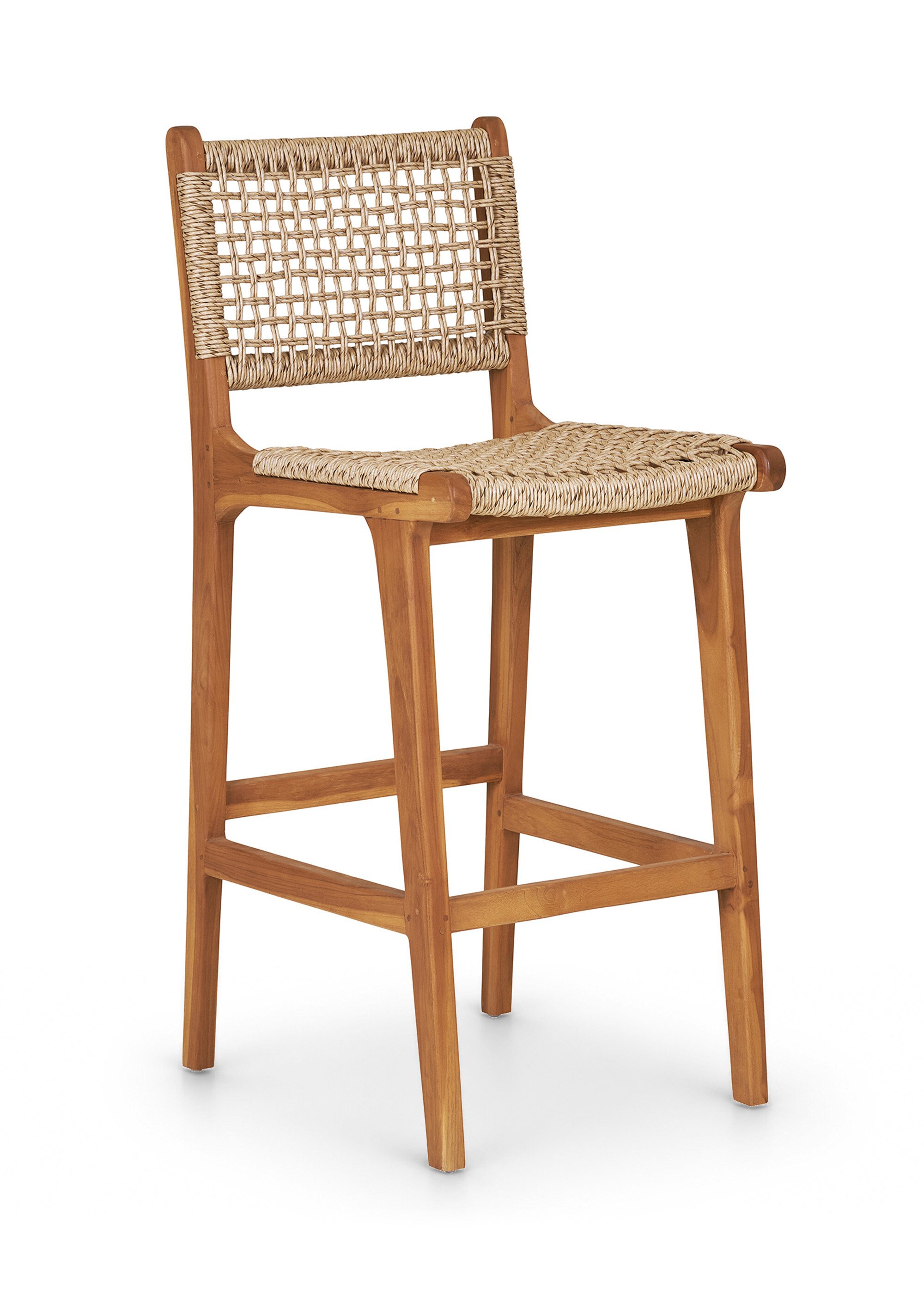 Chaise de bar teck et rotin DERBY