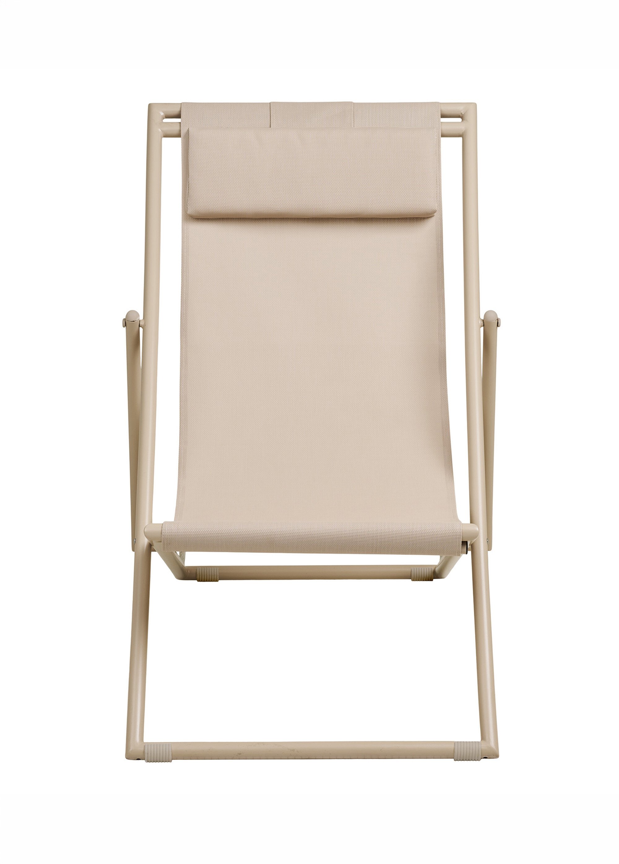 Chaise transat pliante avec repose-tête