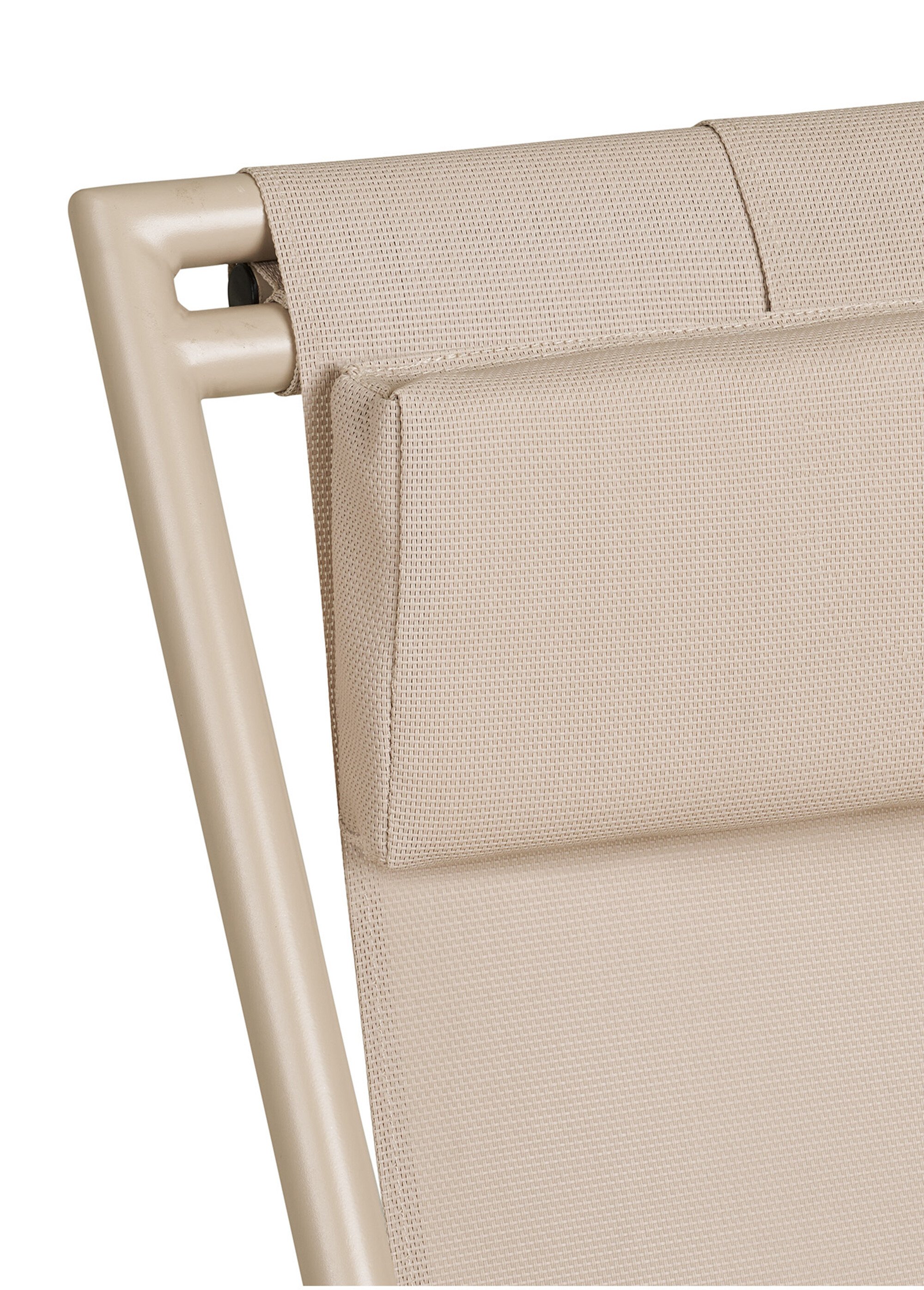 Chaise transat pliante avec repose-tête MARRON HN-7101015 DE3