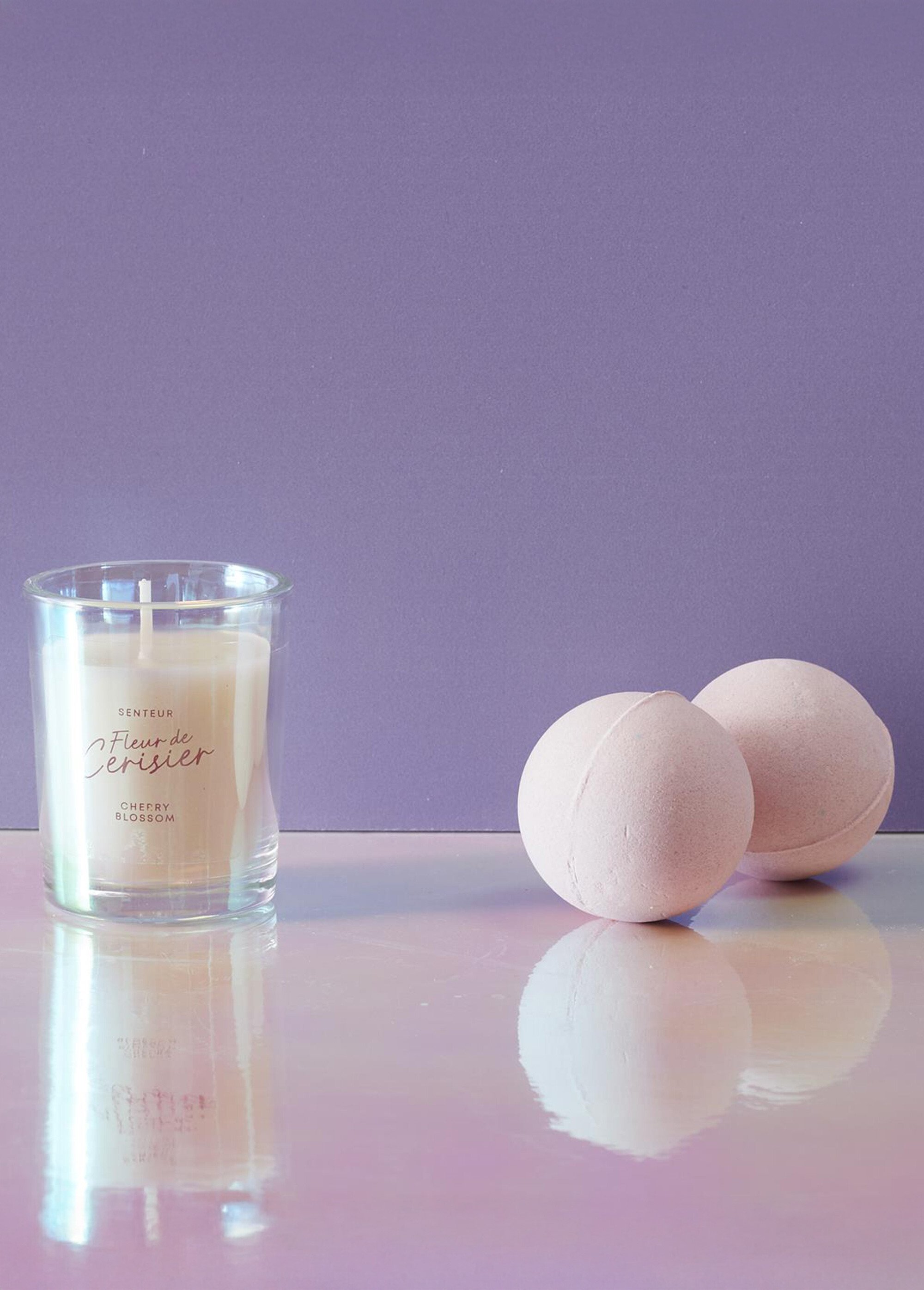 Coffret cadeau bougie + 2 bombes de bain Rose CMP-SC0574 SI1