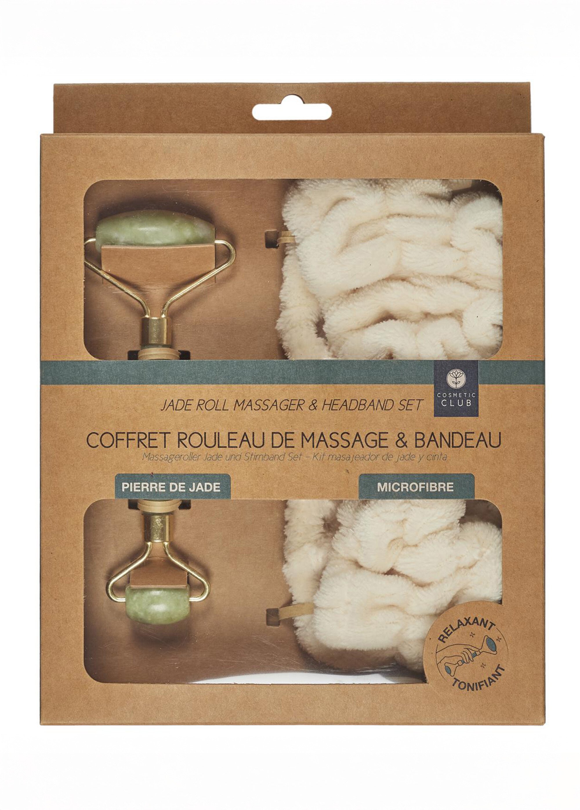 Coffret masseur Jade + bandeau cheveux Blanc CMP-SC29459 DE3
