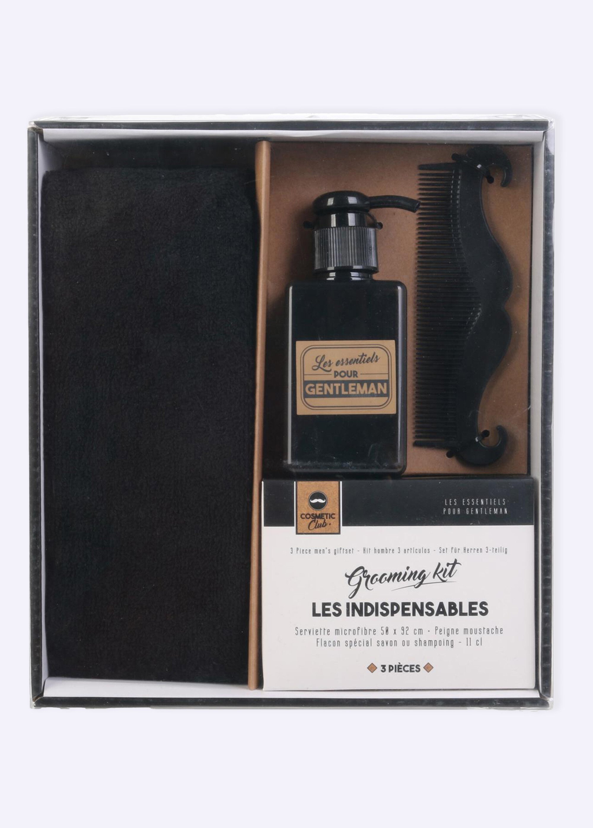Coffret soin 3 pièces barbe et moustache Noir CMP-SC29235/CDT FA1