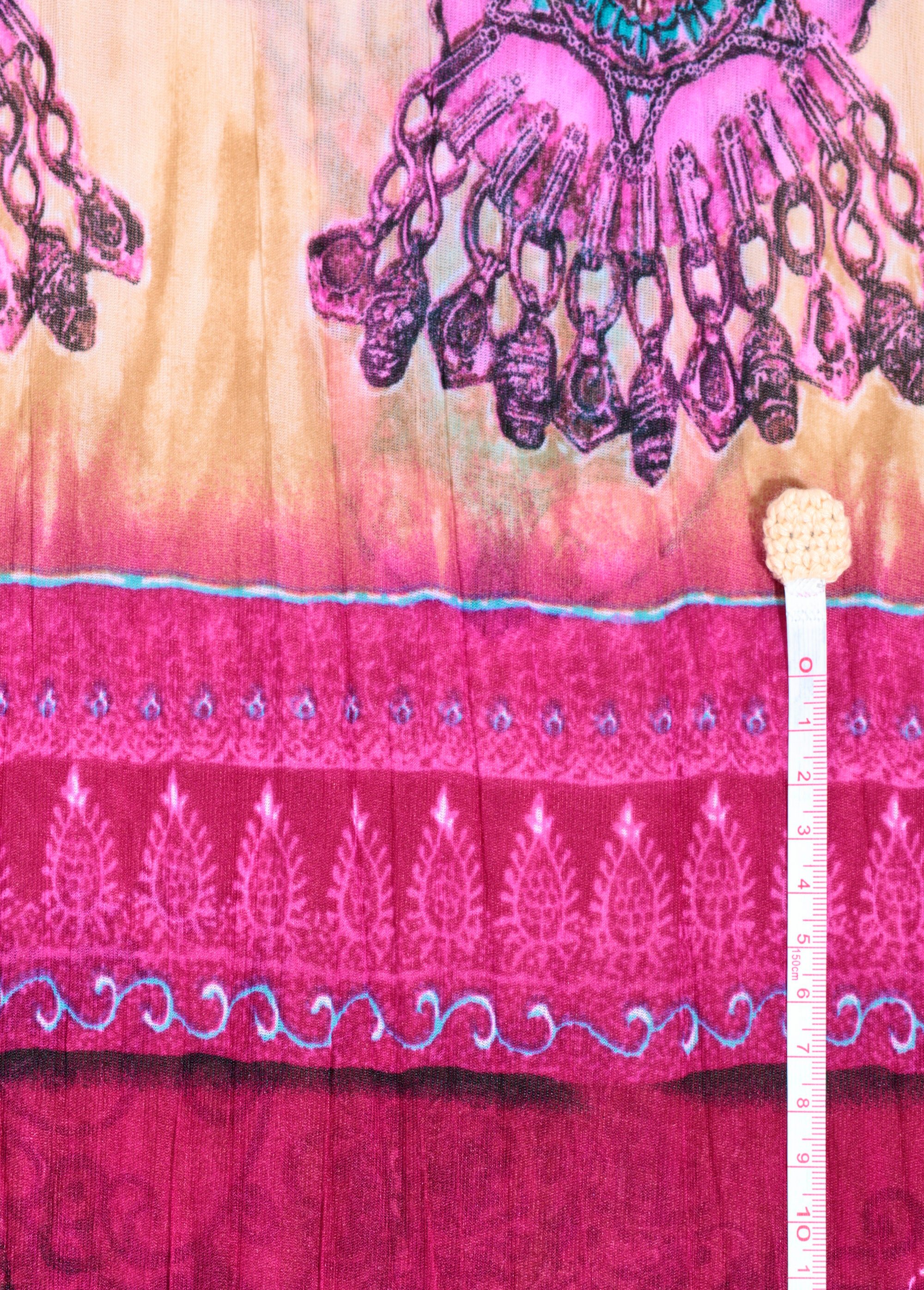 Coupon habillement tissu stretch plissé ROSE COT142483 DE1