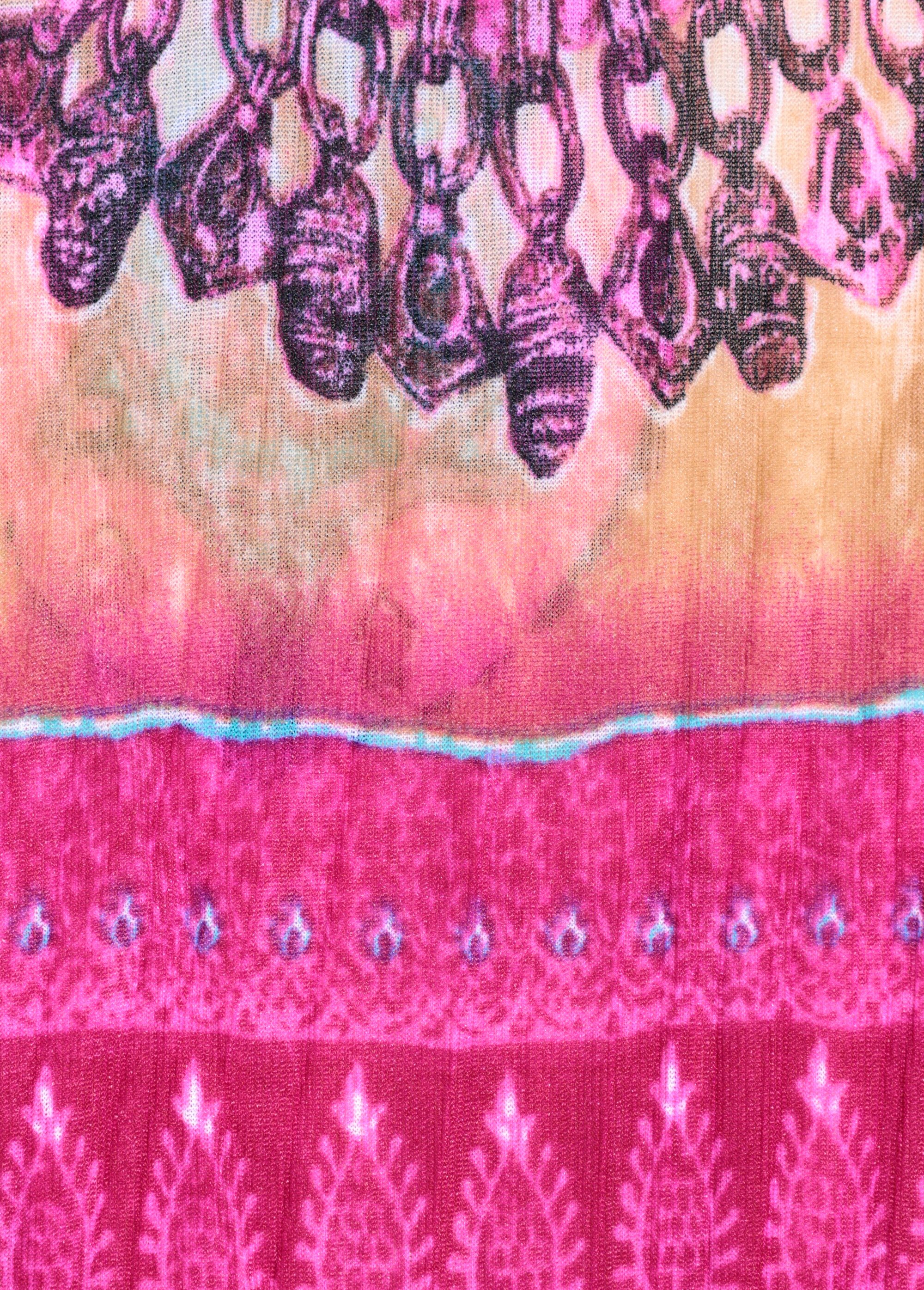 Coupon habillement tissu stretch plissé ROSE COT142483 DE2