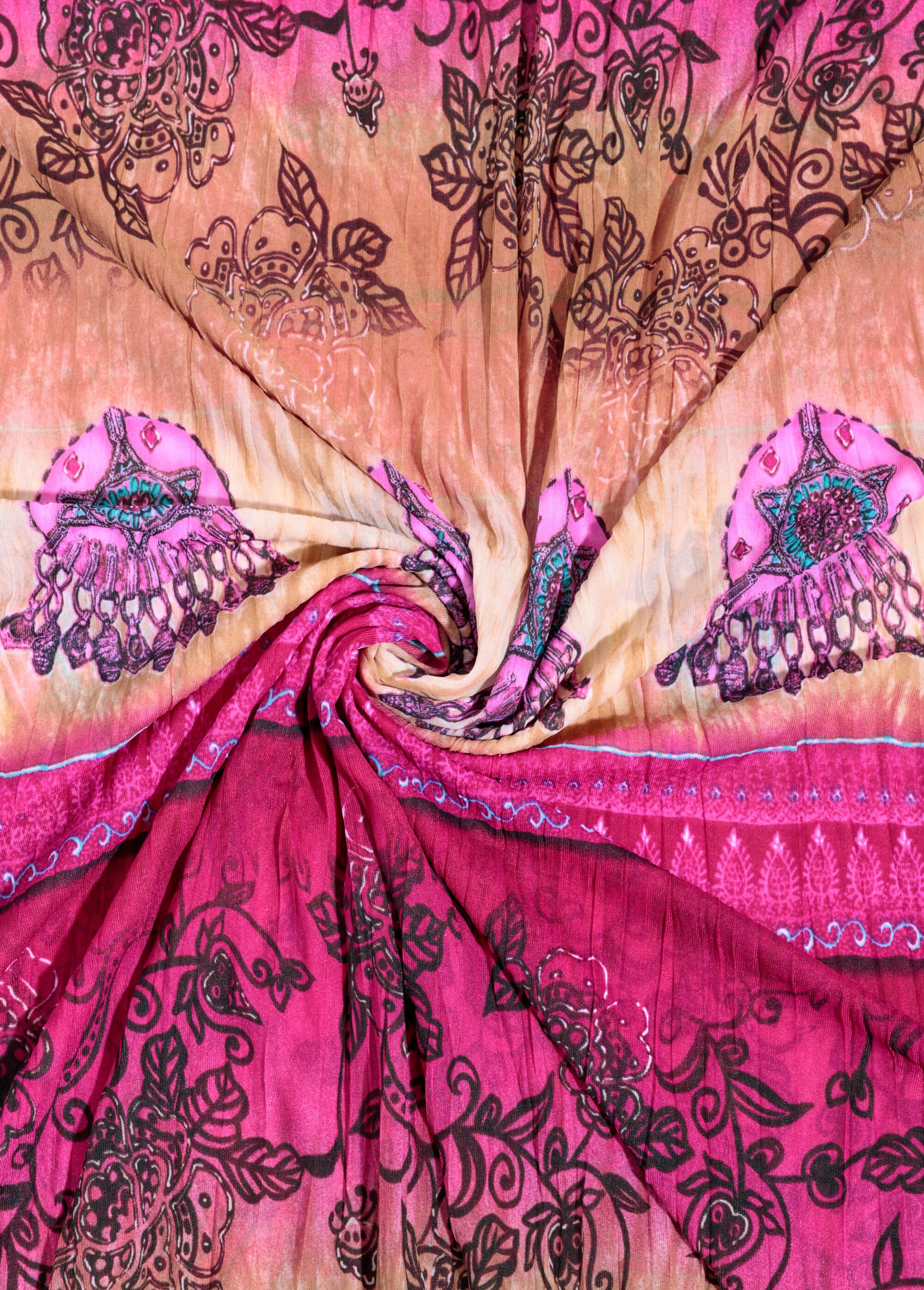 Coupon habillement tissu stretch plissé ROSE COT142483 FA1