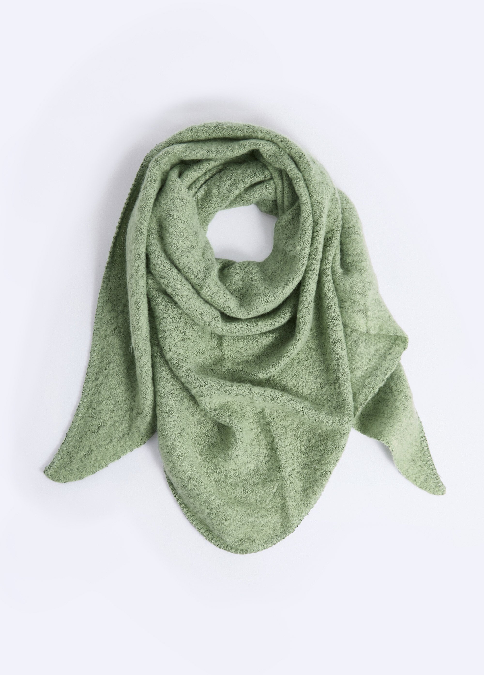 Echarpe triangle maille douce et chaude Femme Vert NES180LSW2514 FA1