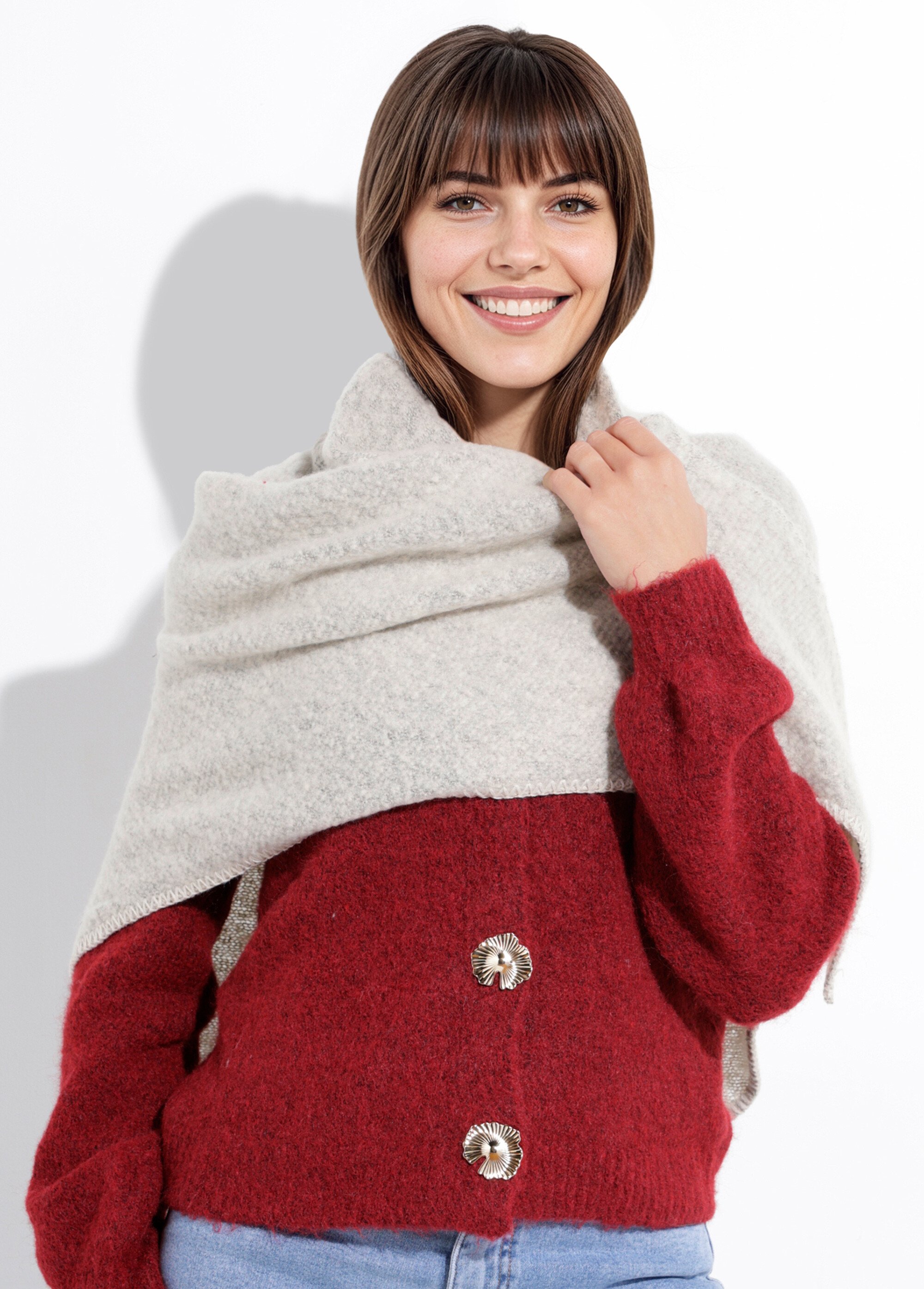 Echarpe triangle maille douce et chaude