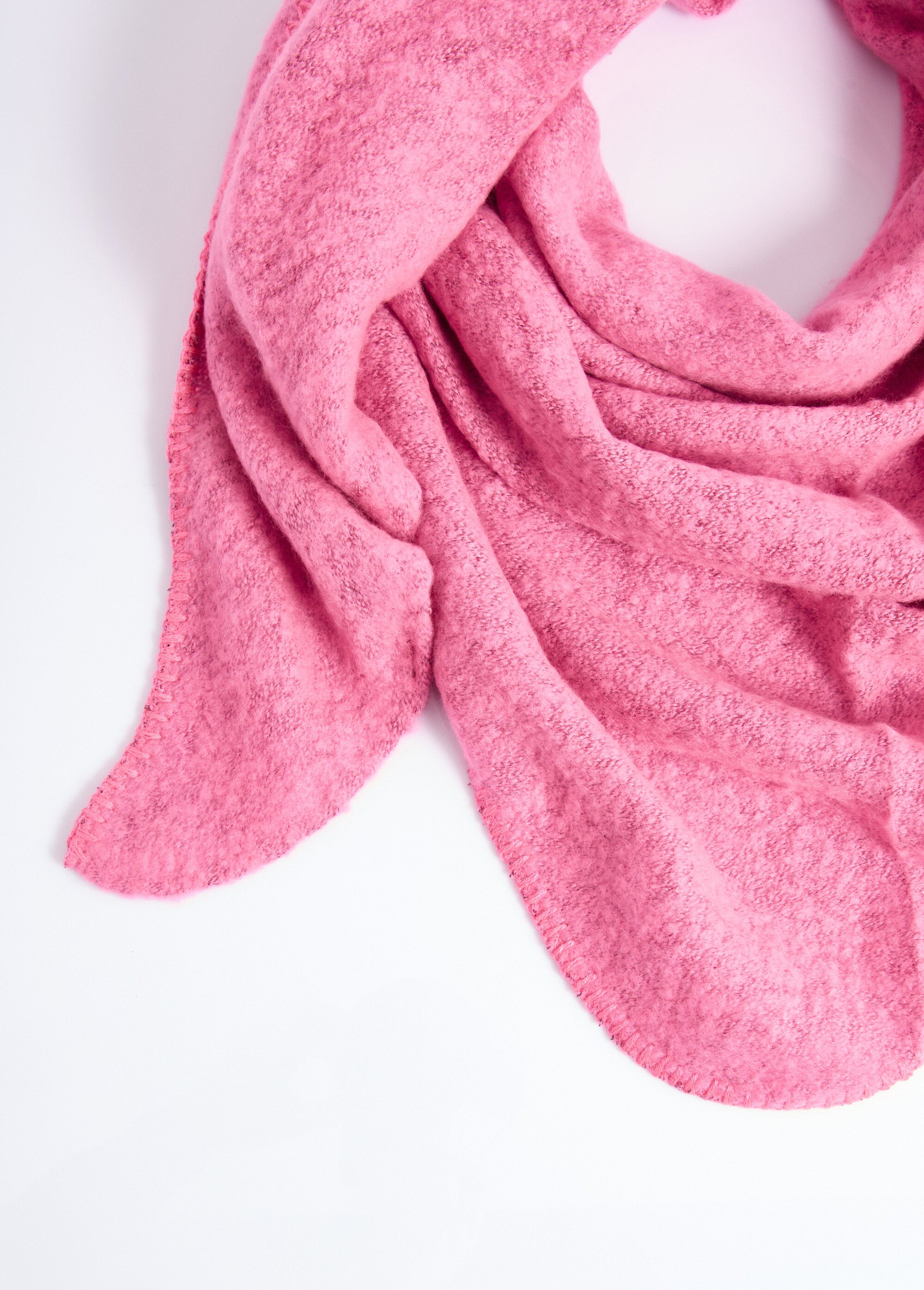 Echarpe triangle maille douce et chaude Femme Rose NES180LSW2514 DE1