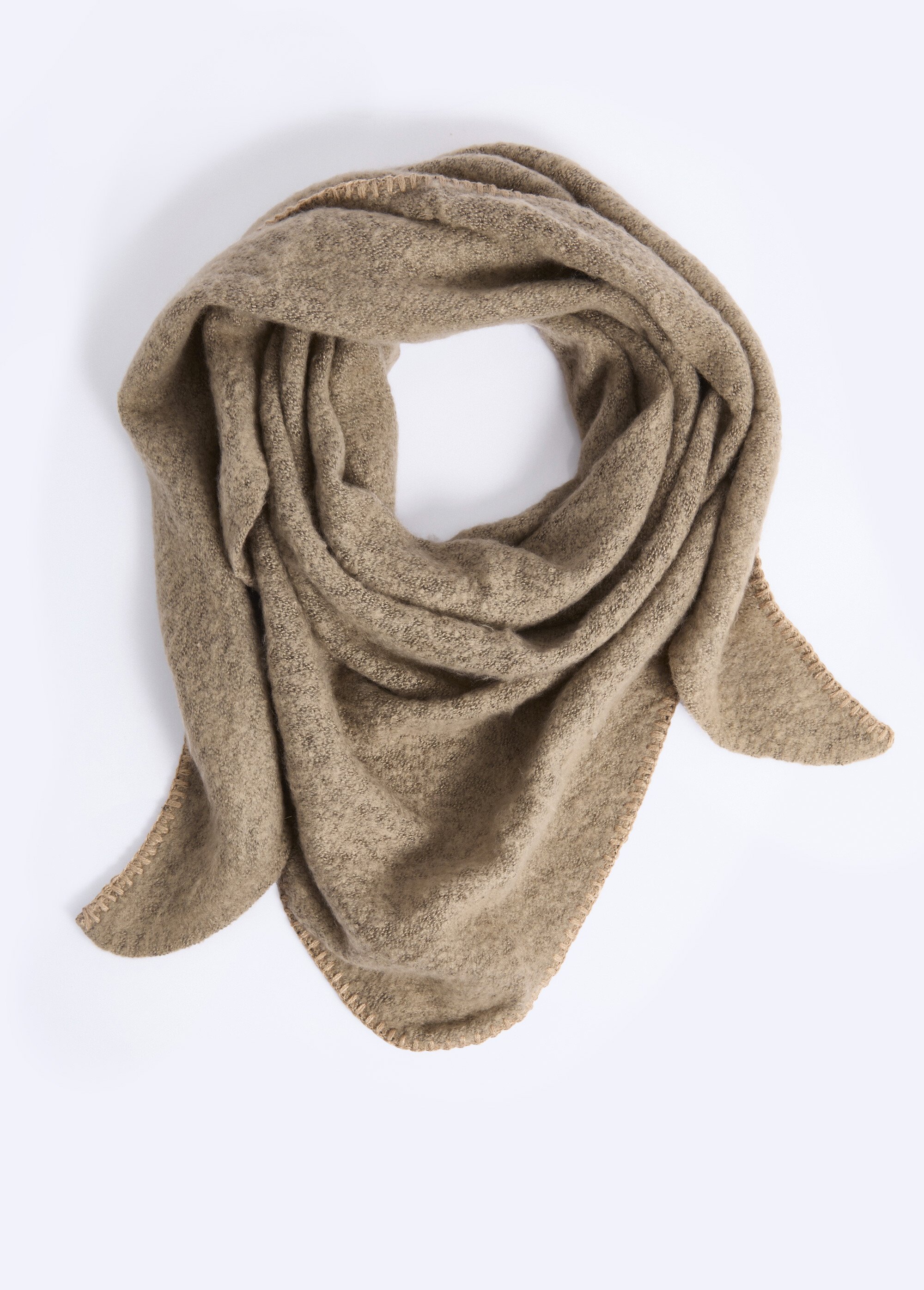 Echarpe triangle maille douce et chaude Femme Marron NES180LSW2514 AP1