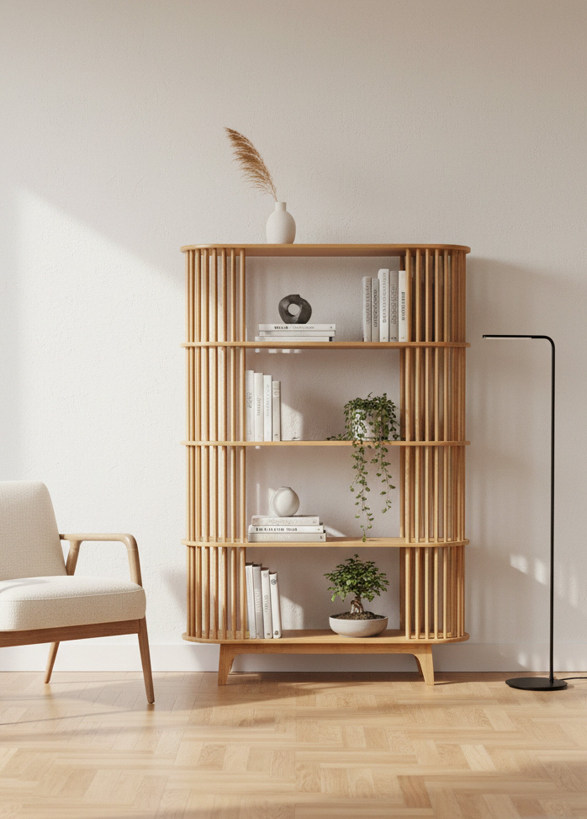 Etagère ajourée en bambou naturel BEIGE JP-50848 SI1