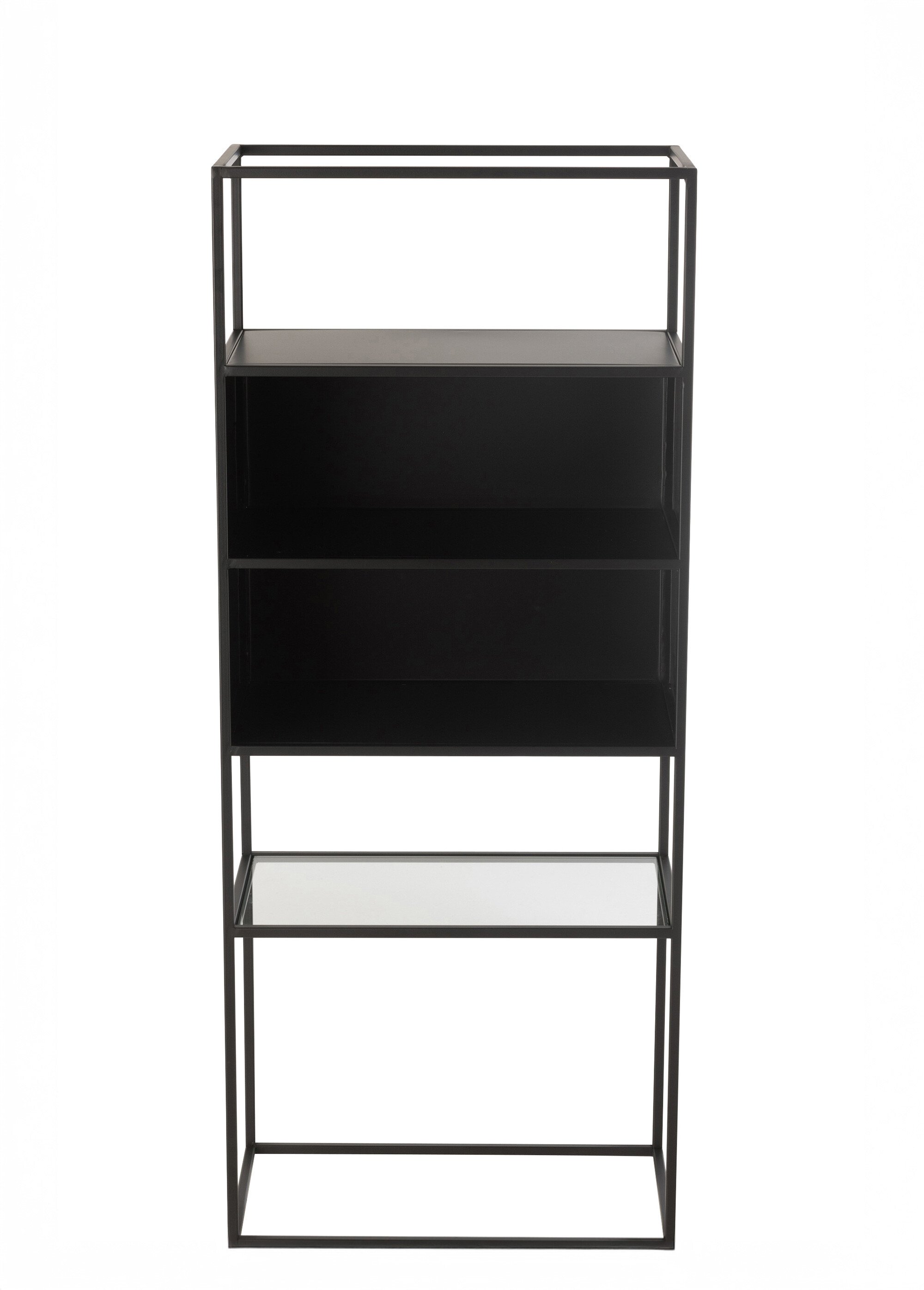 Etagère métal mat 2 niches + 1 tablette