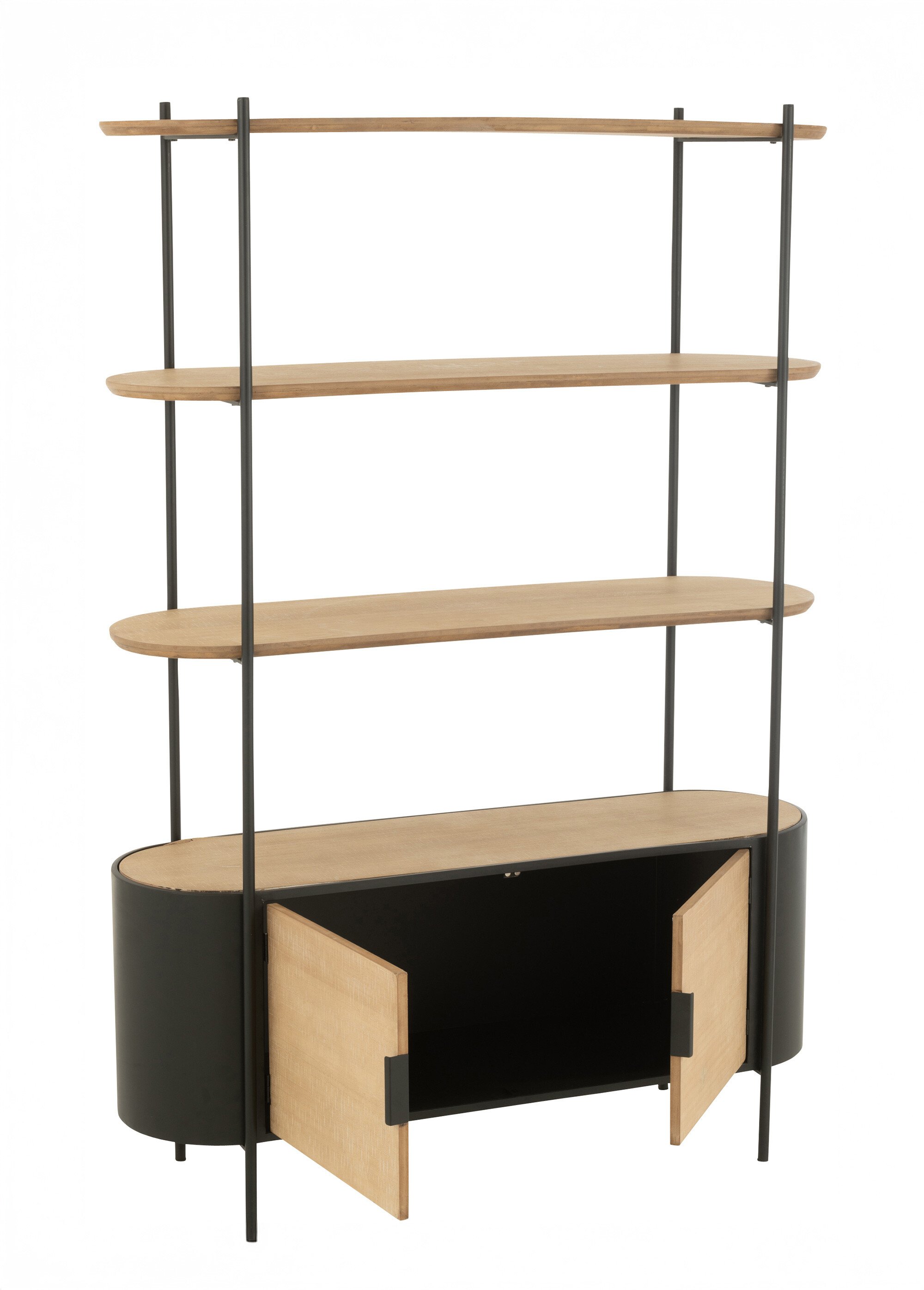 Etagère ovale chic métal et bois